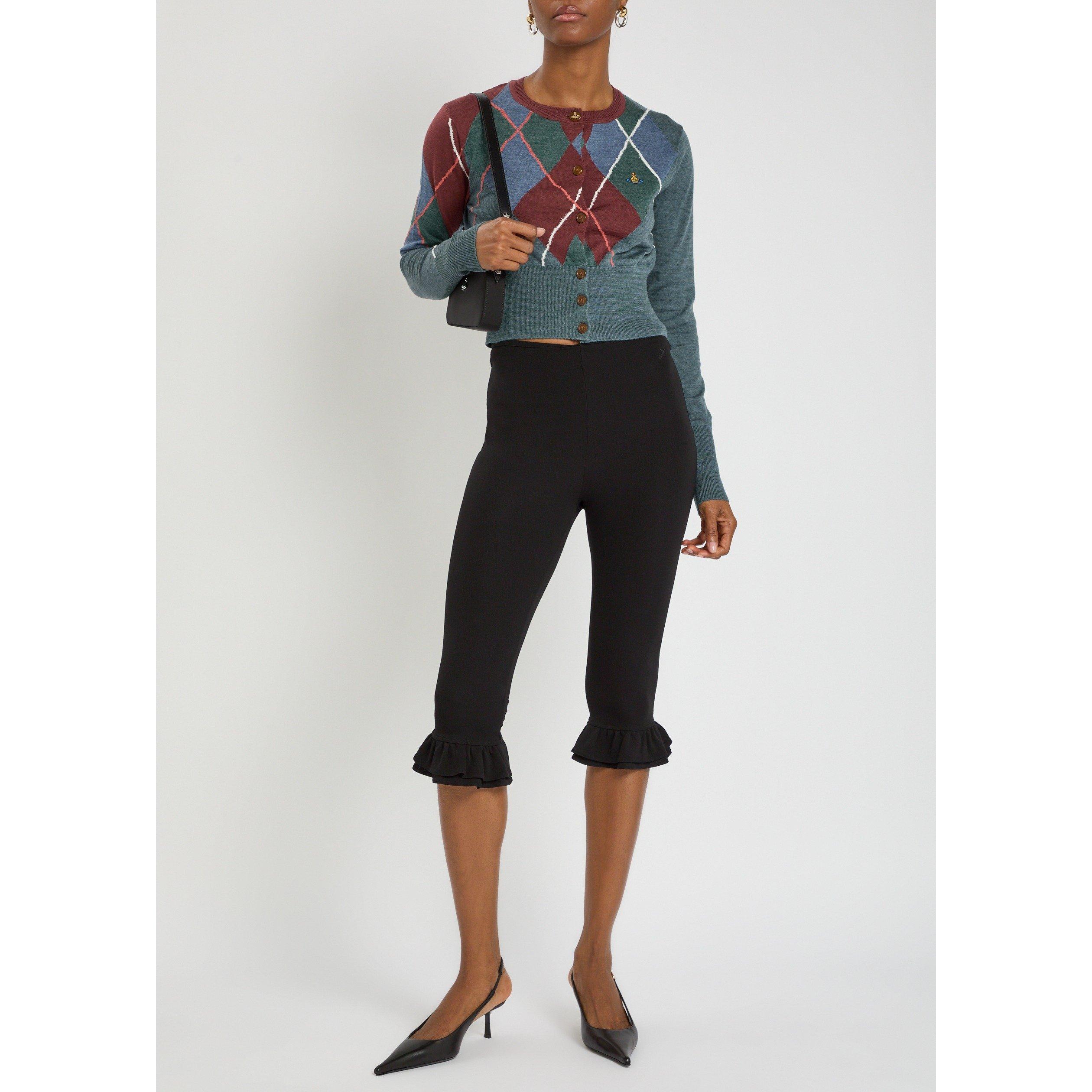 MULTICOLOURED - Vivienne Westwood - Women's Argyle Cropped Wool Slim-Fit Cardigan - 5