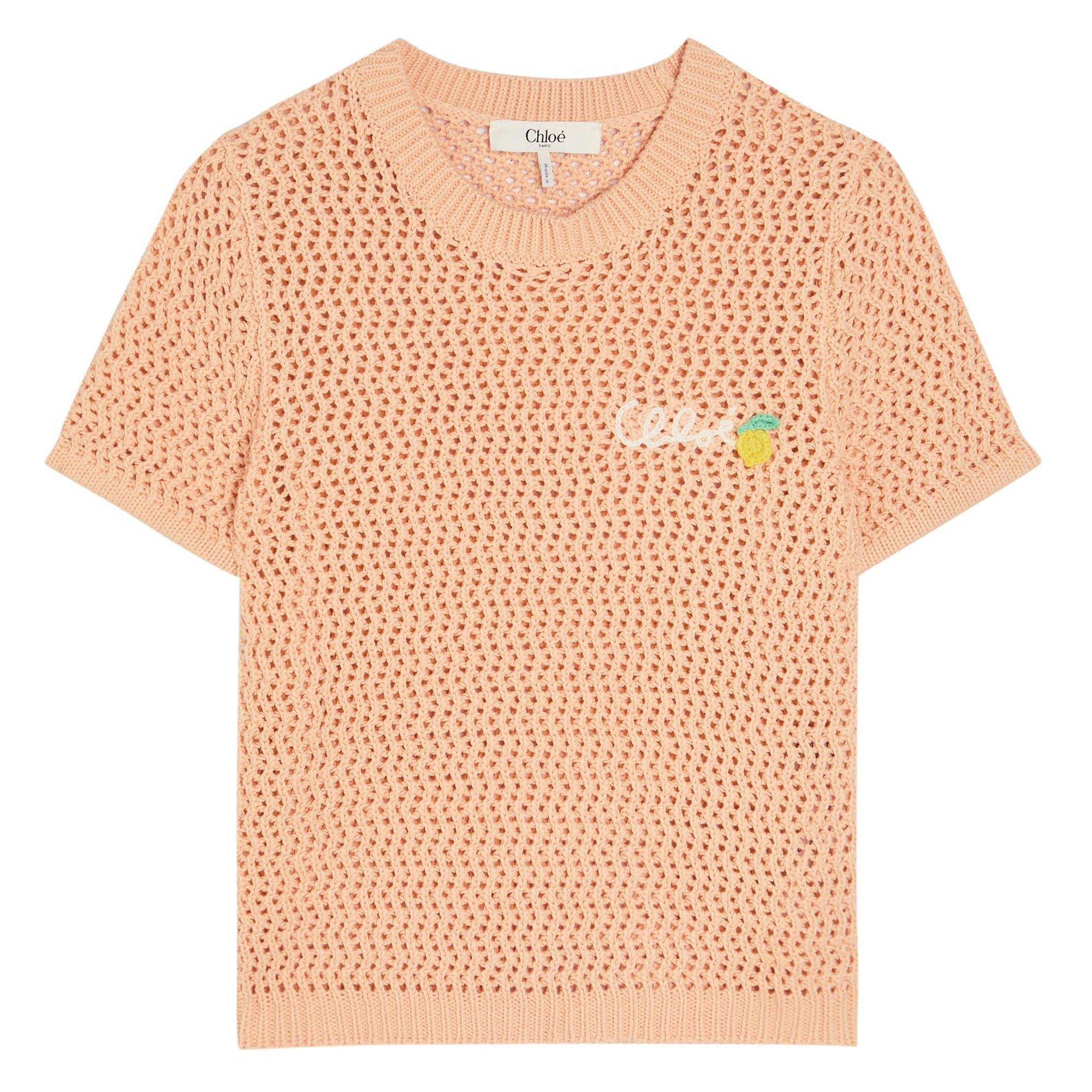 ORANGE LIGHT - Chloe - Women's Chloé à la Plage Cotton Slim-Fit Knitted T-Shirt - 1