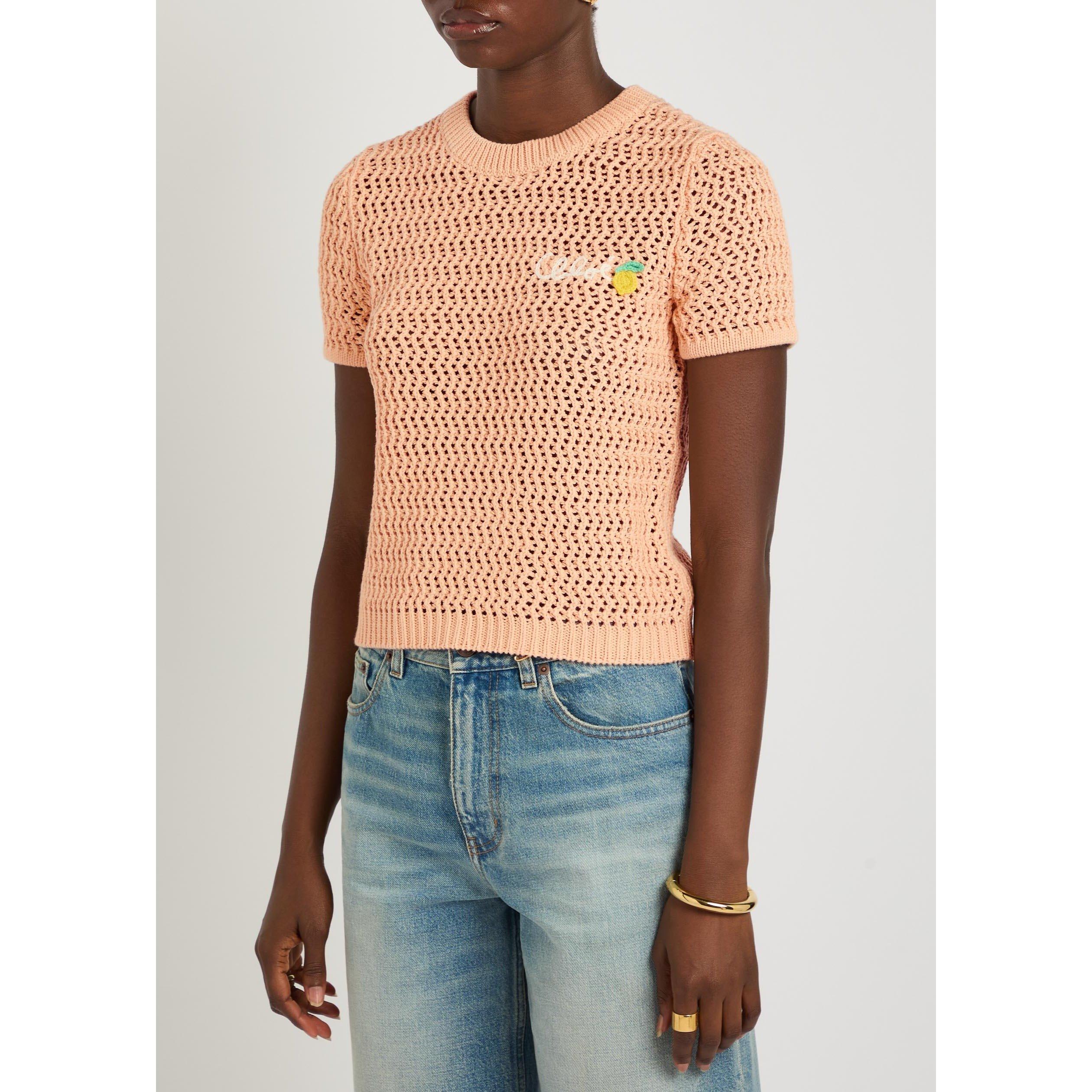 ORANGE LIGHT - Chloe - Women's Chloé à la Plage Cotton Slim-Fit Knitted T-Shirt - 2