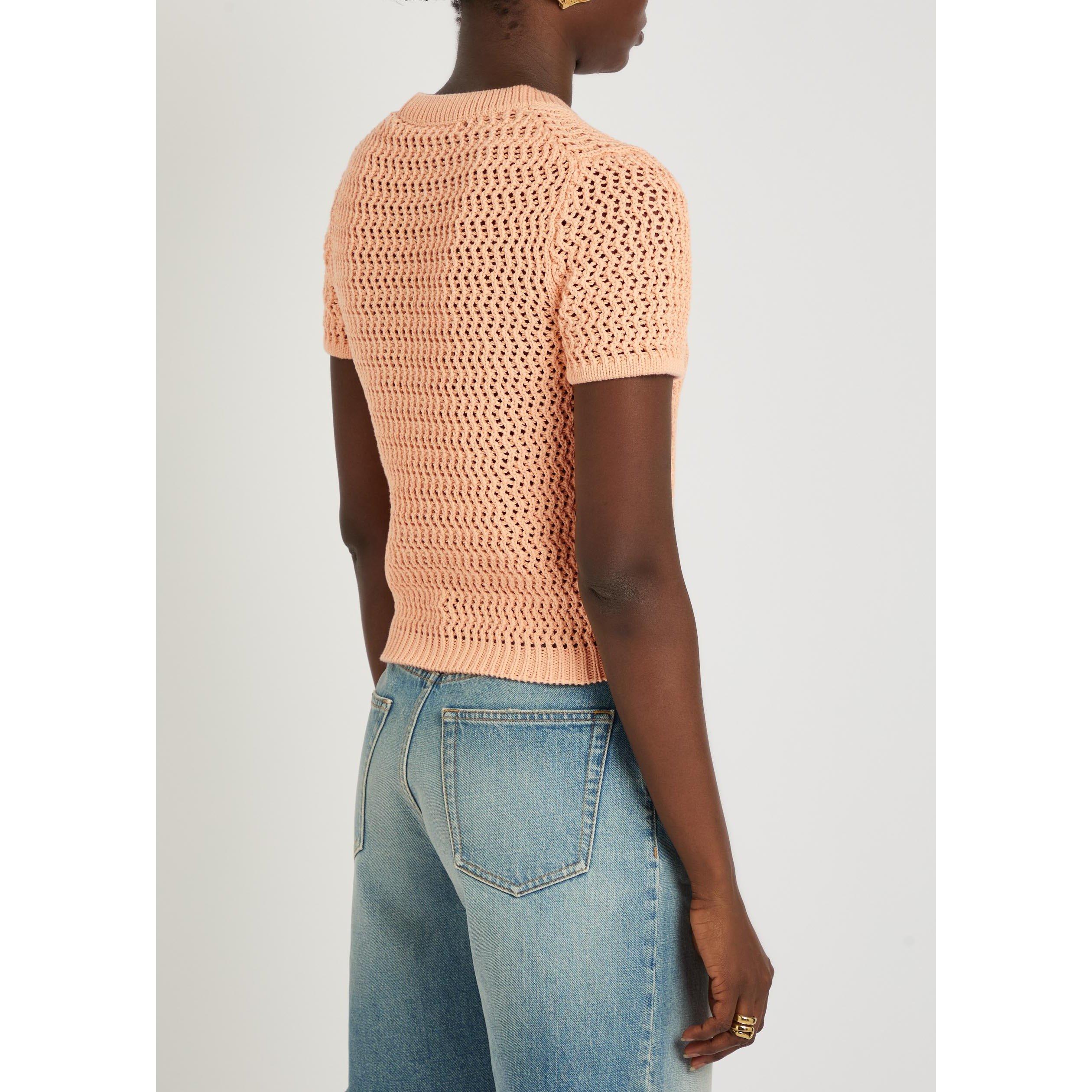 ORANGE LIGHT - Chloe - Women's Chloé à la Plage Cotton Slim-Fit Knitted T-Shirt - 3