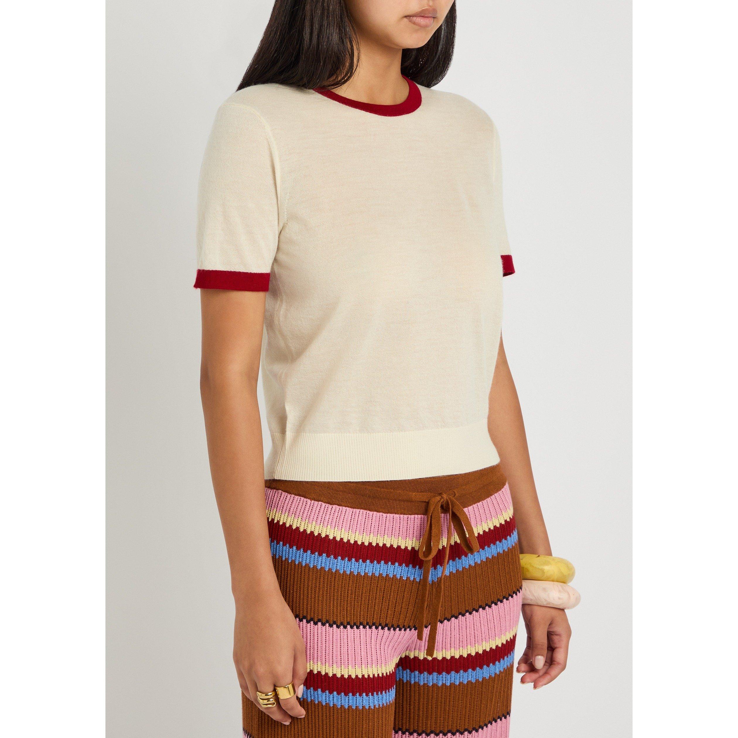 CREAM - Guest in Residence - Women's Airy Ringer Cashmere Slim-Fit Knitted T-Shirt - 2