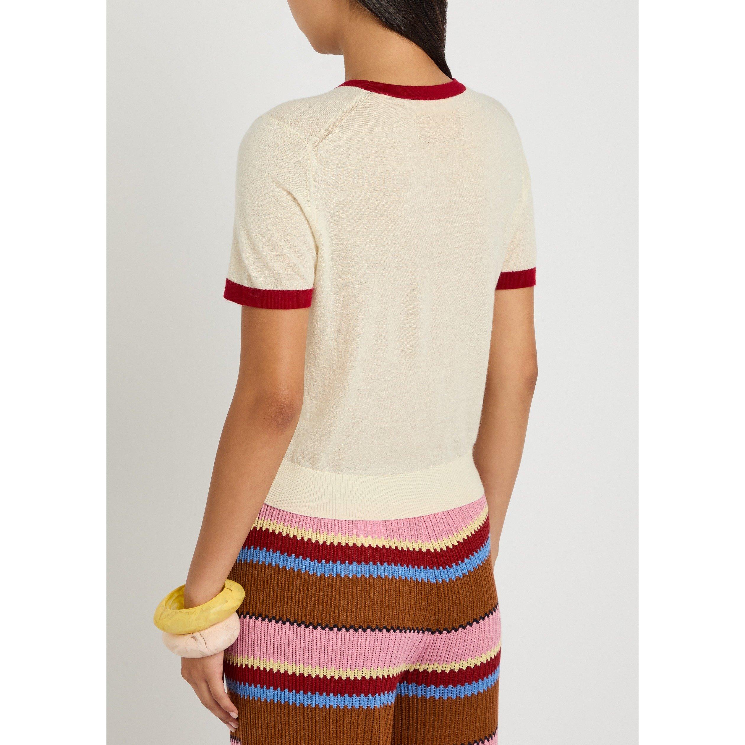 CREAM - Guest in Residence - Women's Airy Ringer Cashmere Slim-Fit Knitted T-Shirt - 3