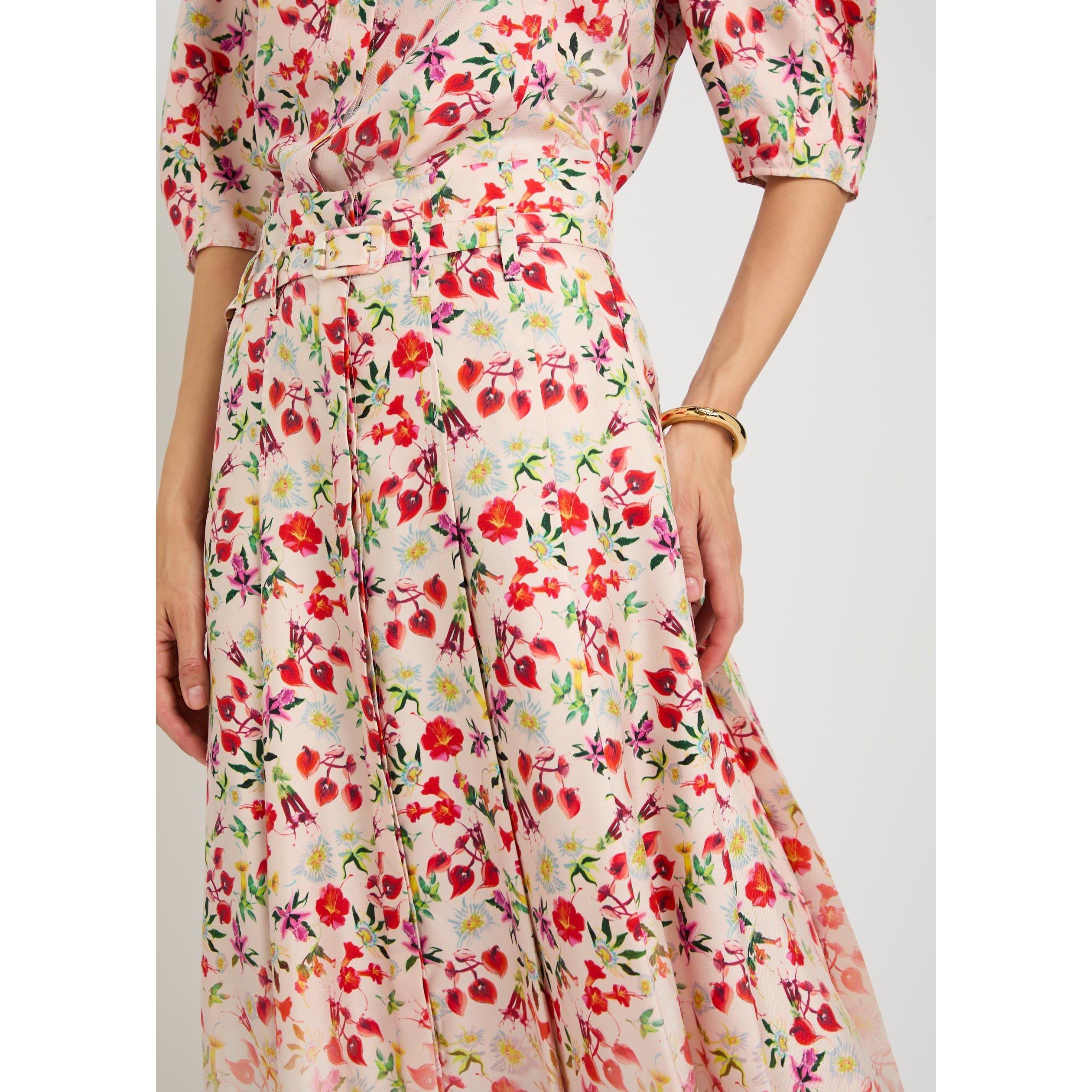 MULTICOLOURED - Gabriela Hearst - Women's Dugald Floral Silk Pleated Skirt - 4