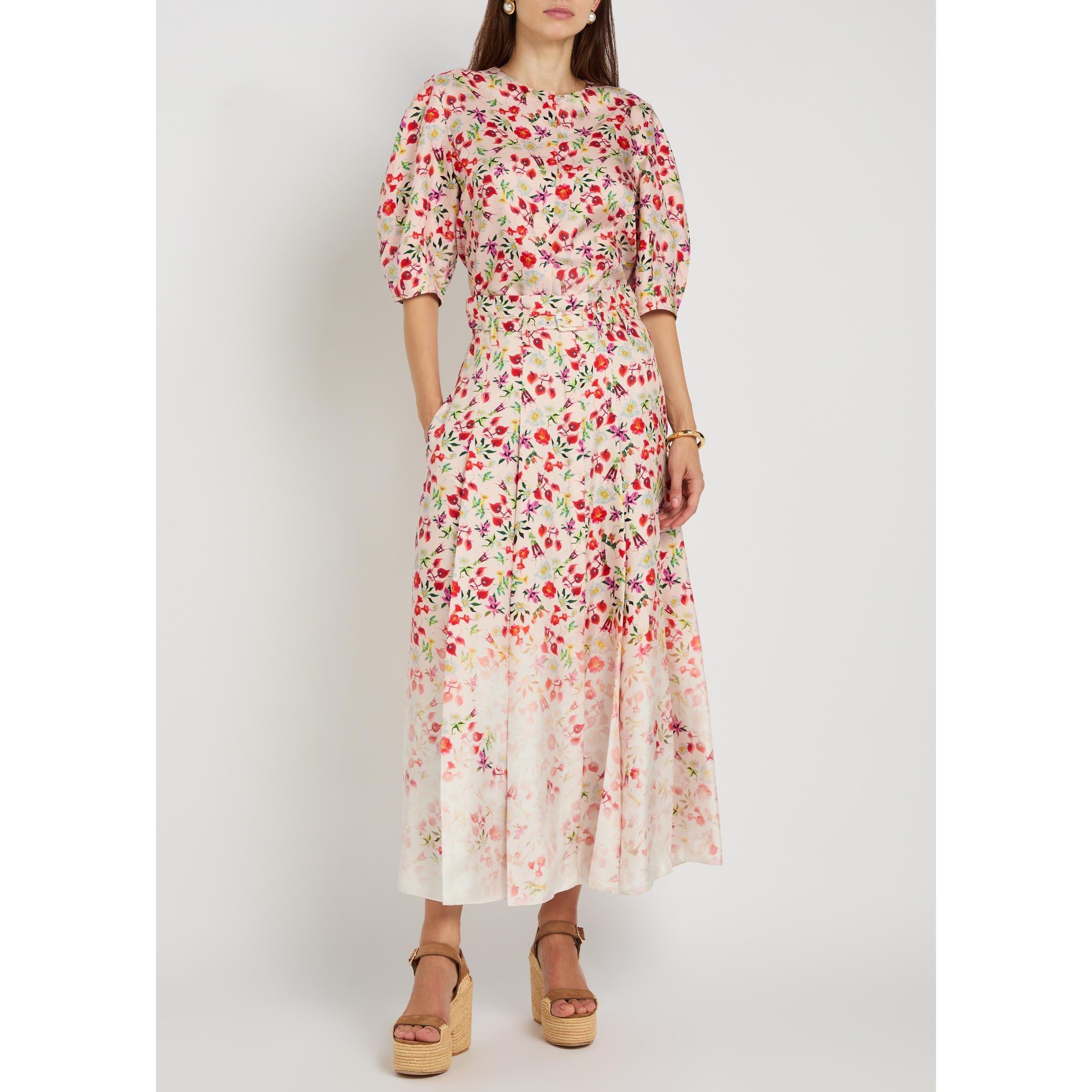 MULTICOLOURED - Gabriela Hearst - Women's Dugald Floral Silk Pleated Skirt - 5