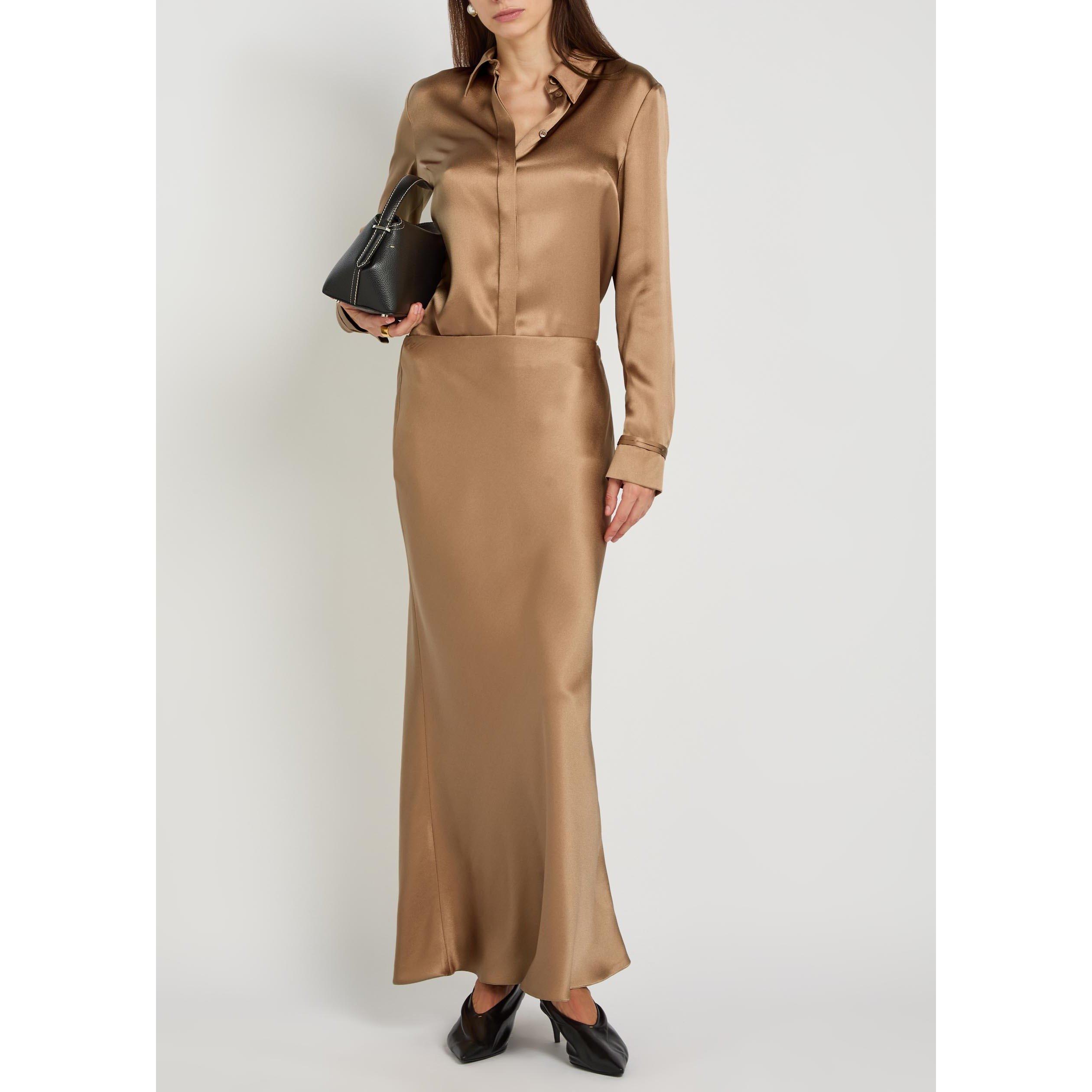CAMEL - Gabriela Hearst - Women's Frei Silk Maxi Skirt - 5