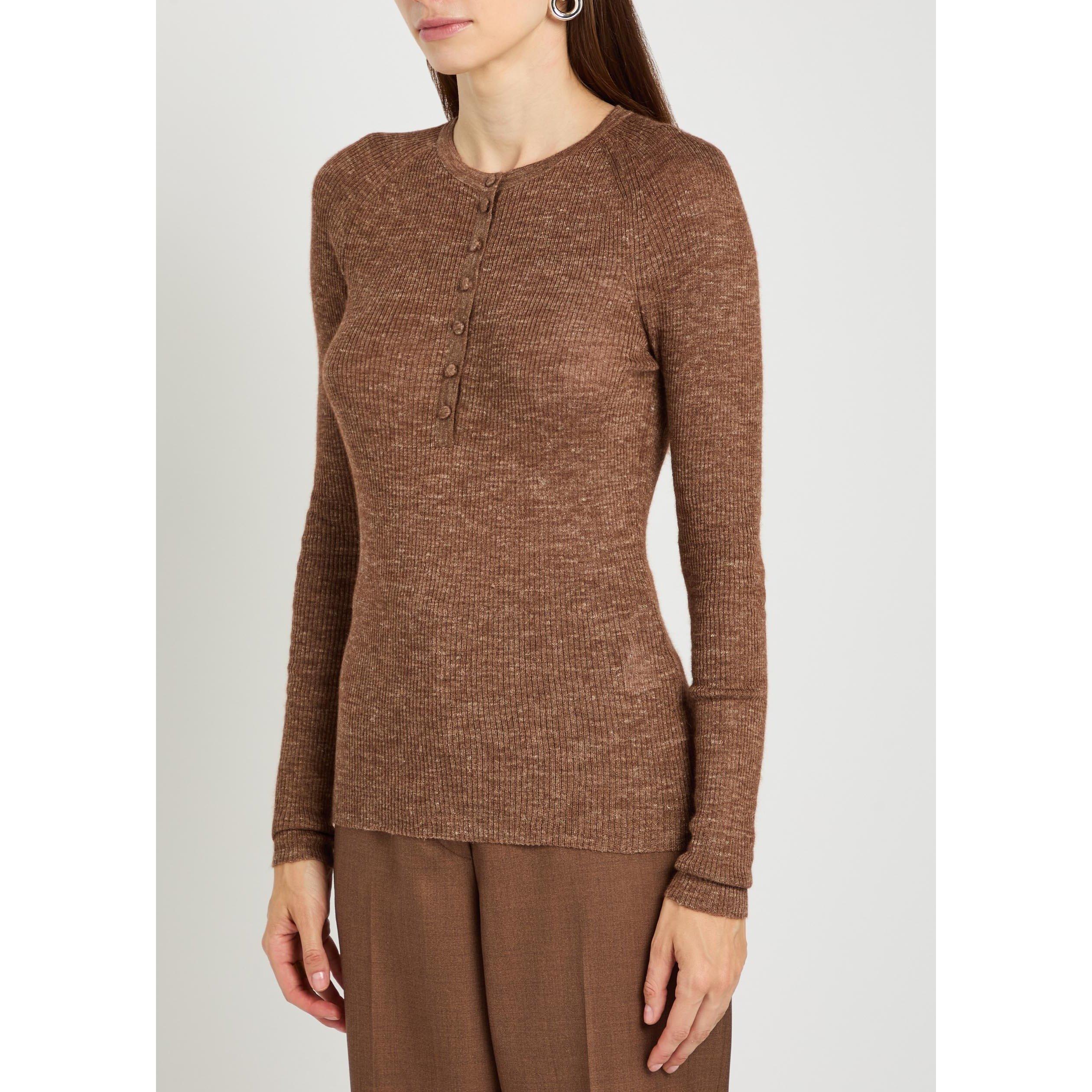 BROWN - Gabriela Hearst - Women's Anges Cashmere Long-Sleeve Slim-Fit Polo Shirt - 2