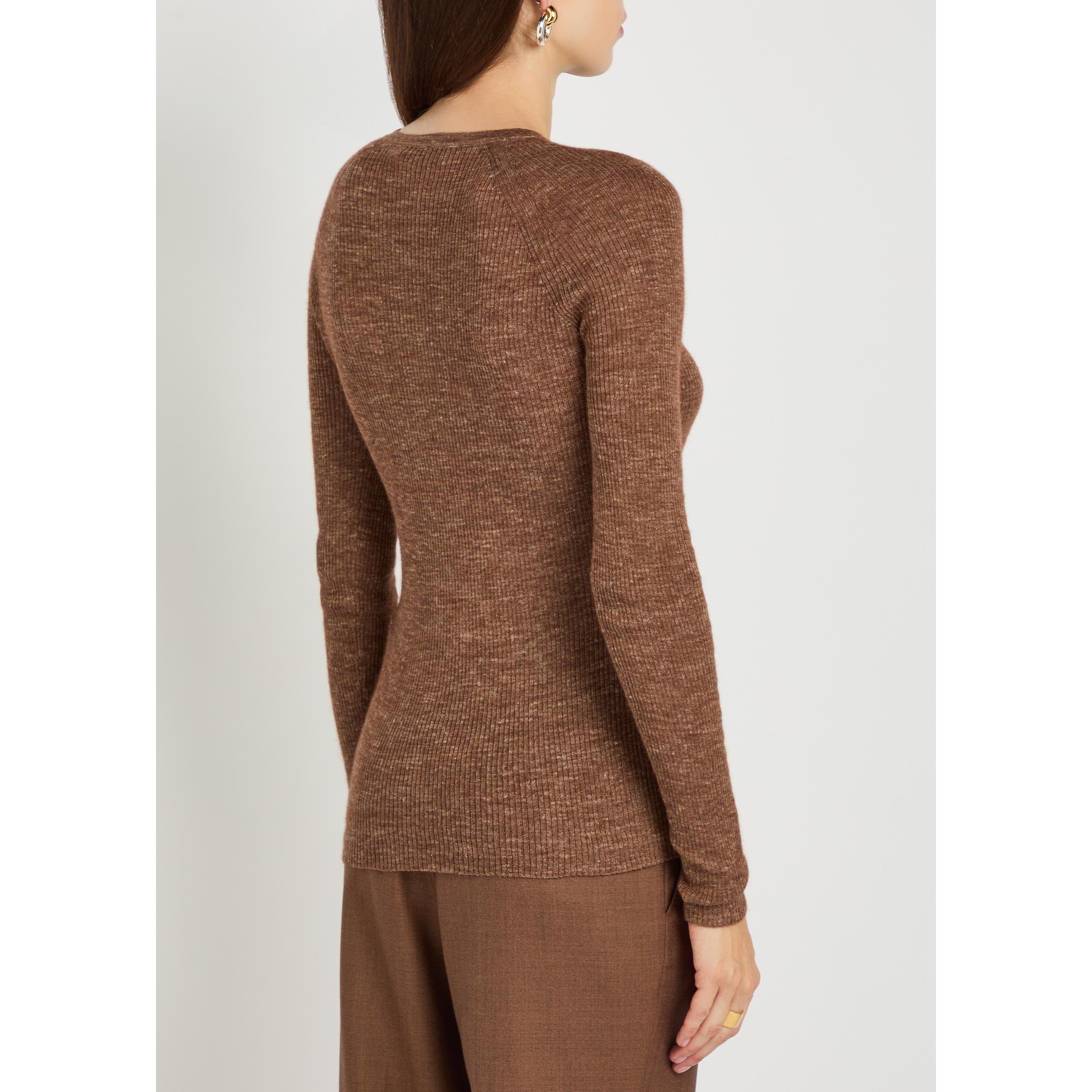 BROWN - Gabriela Hearst - Women's Anges Cashmere Long-Sleeve Slim-Fit Polo Shirt - 3