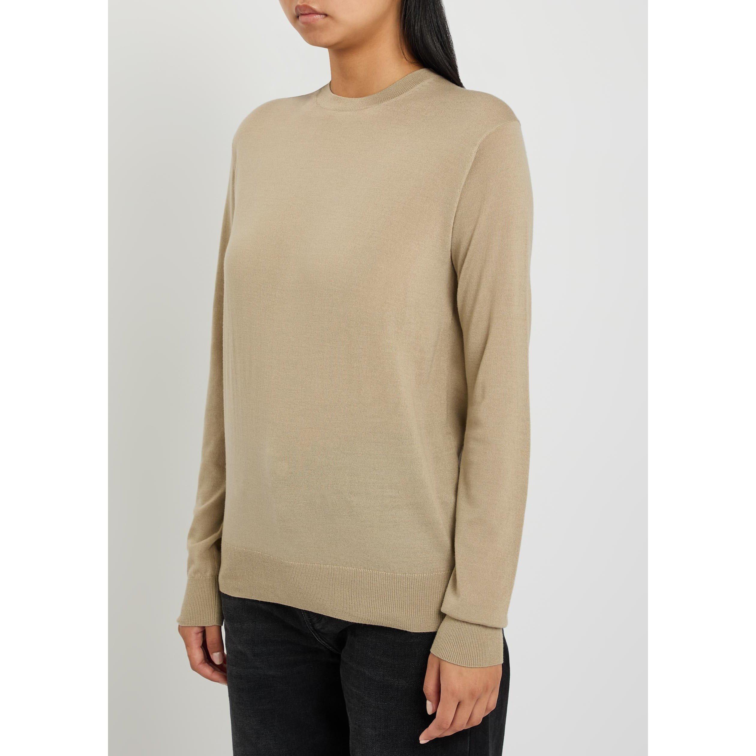 BEIGE - Toteme - Women's Wool Fine Knit Crew-Neck Jumper - 2