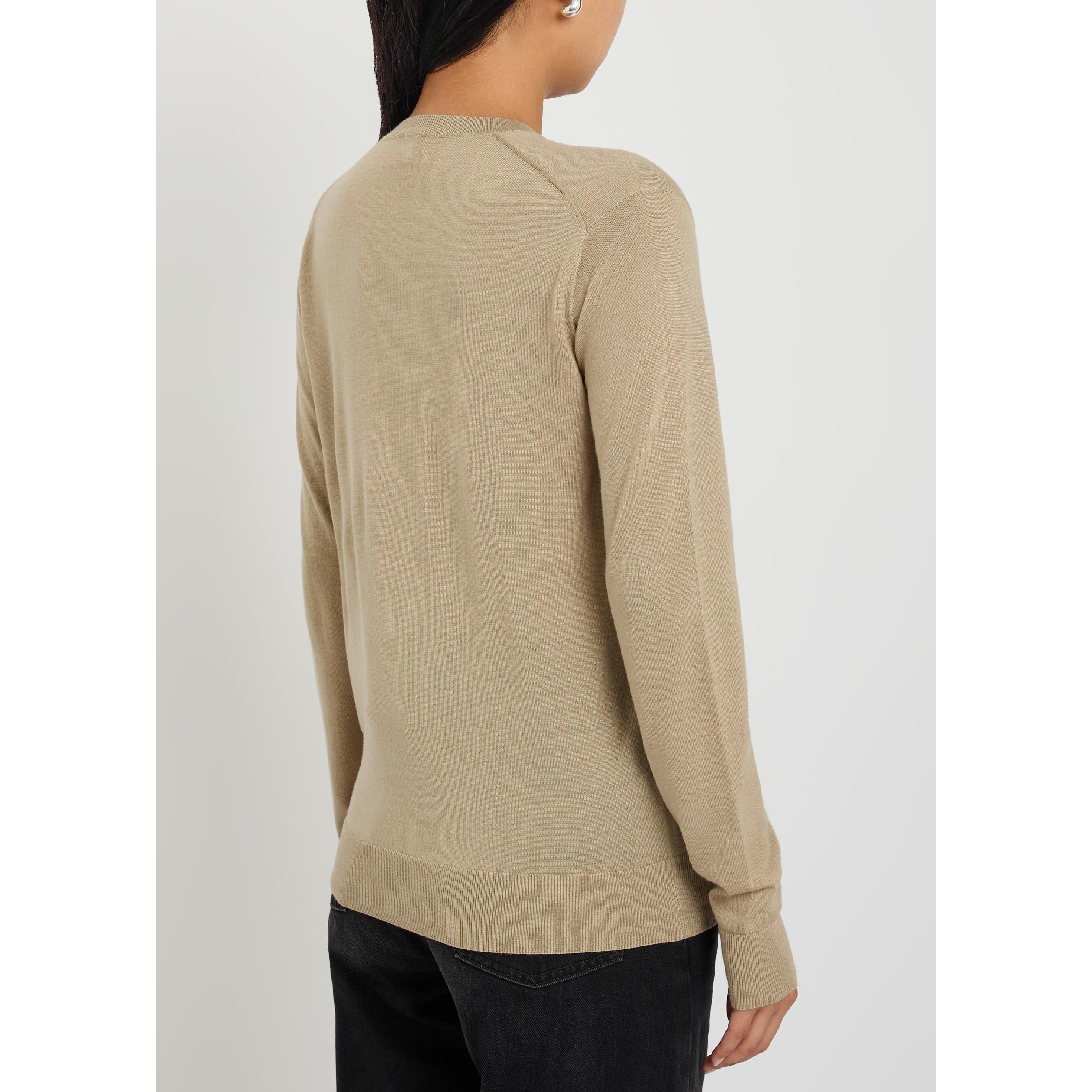 BEIGE - Toteme - Women's Wool Fine Knit Crew-Neck Jumper - 3