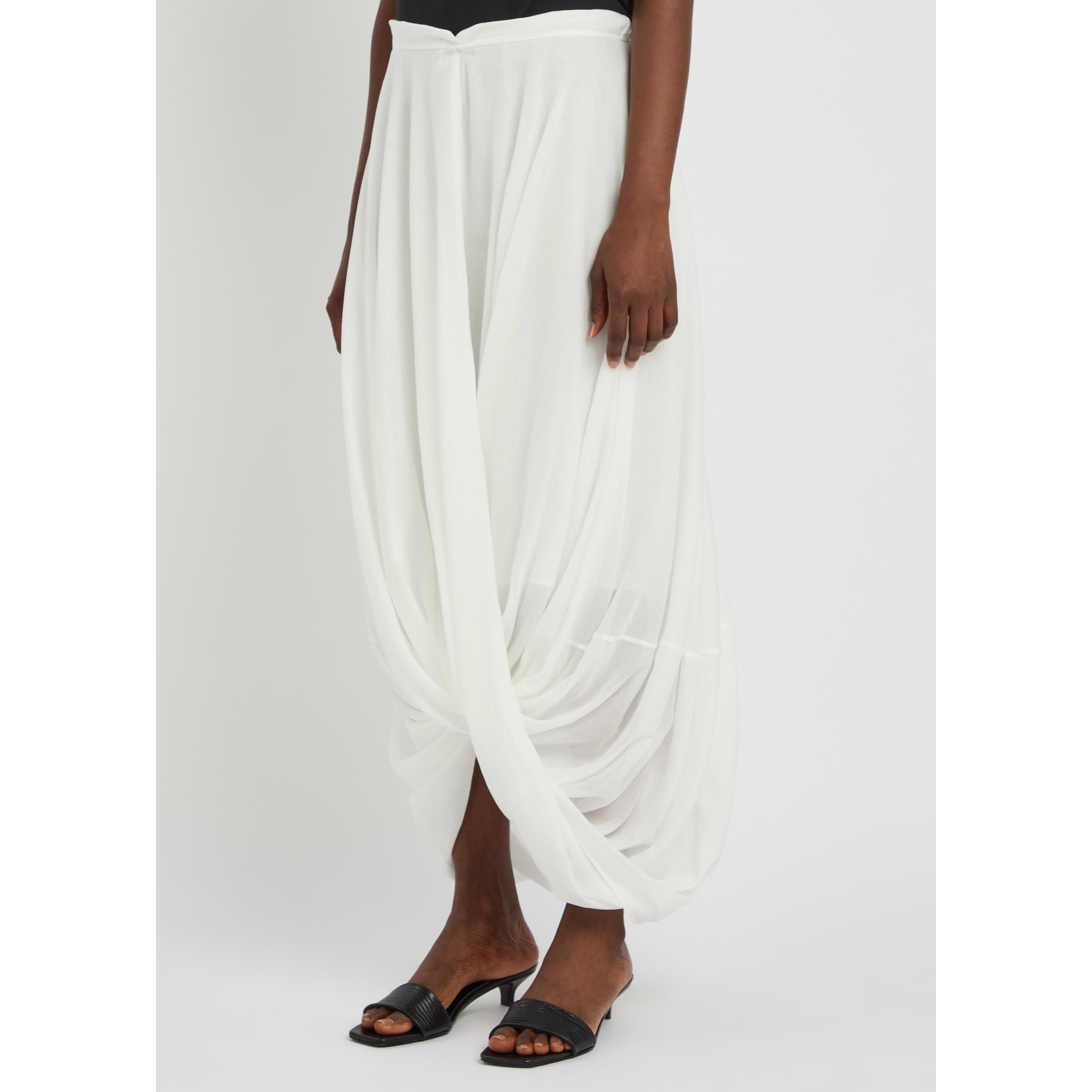 WHITE - Toteme - Women's Cocoon Cotton Midi Skirt - 2