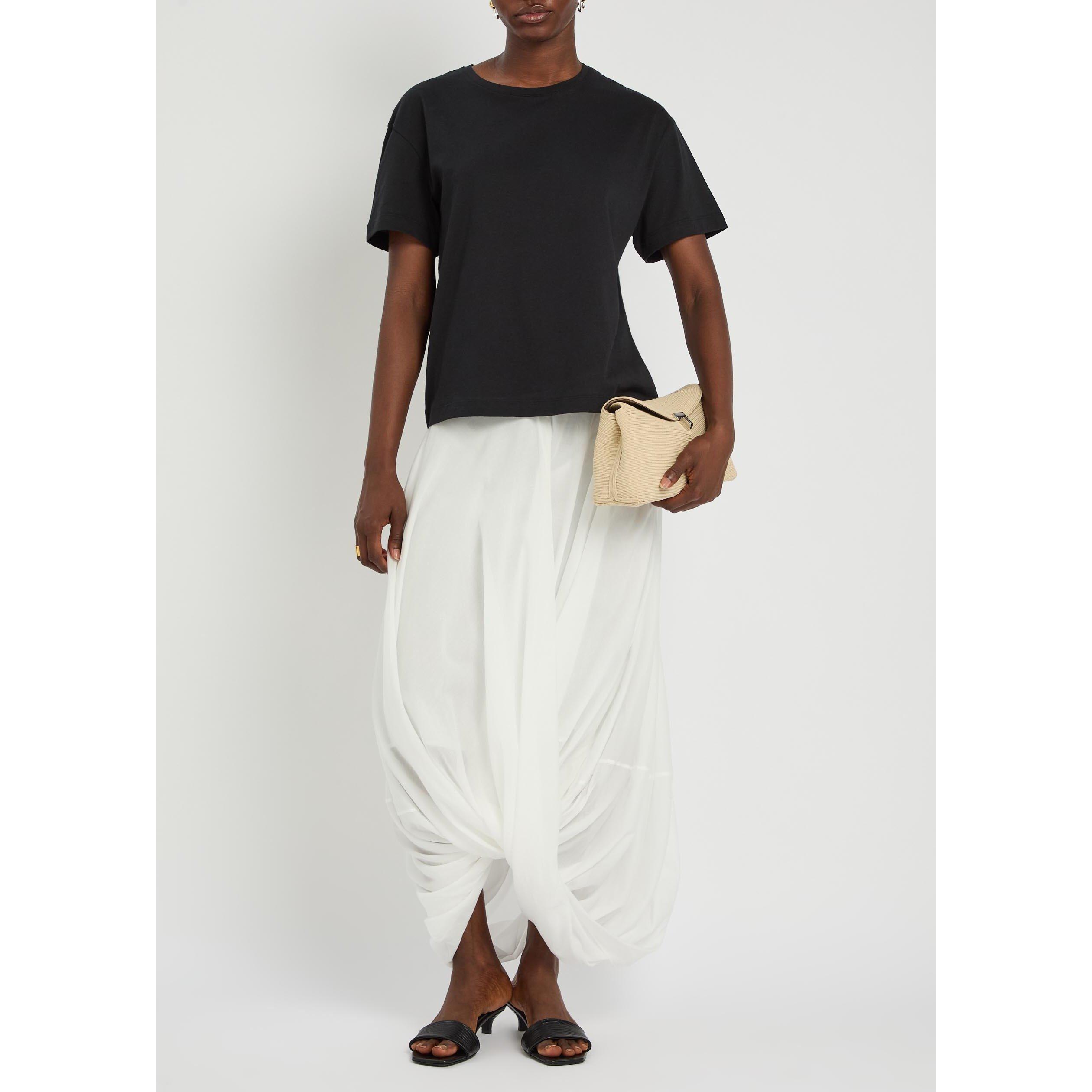 WHITE - Toteme - Women's Cocoon Cotton Midi Skirt - 5
