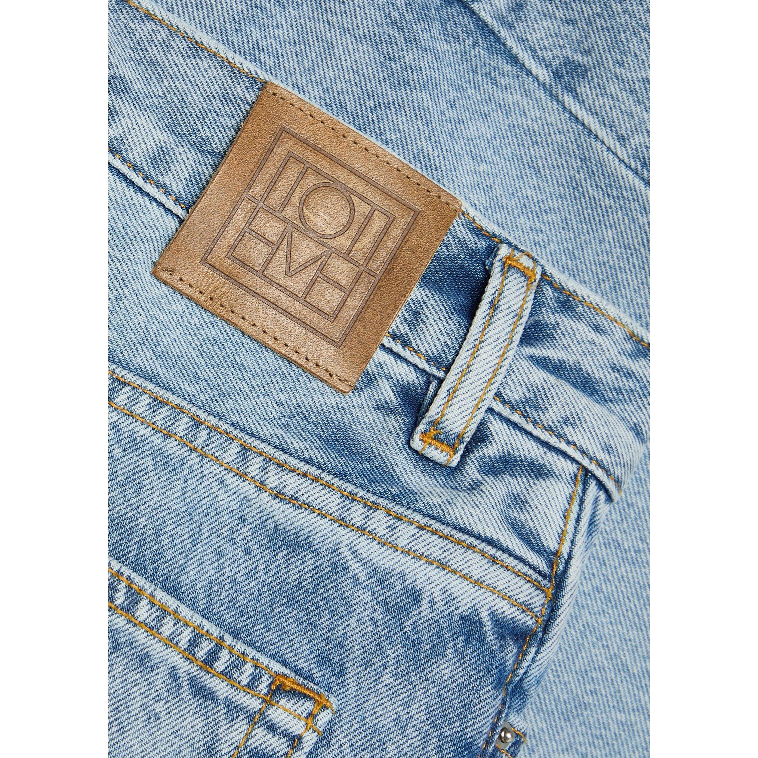 LIGHT BLUE - Toteme - Women's High-Waisted Cotton Denim Shorts - 4