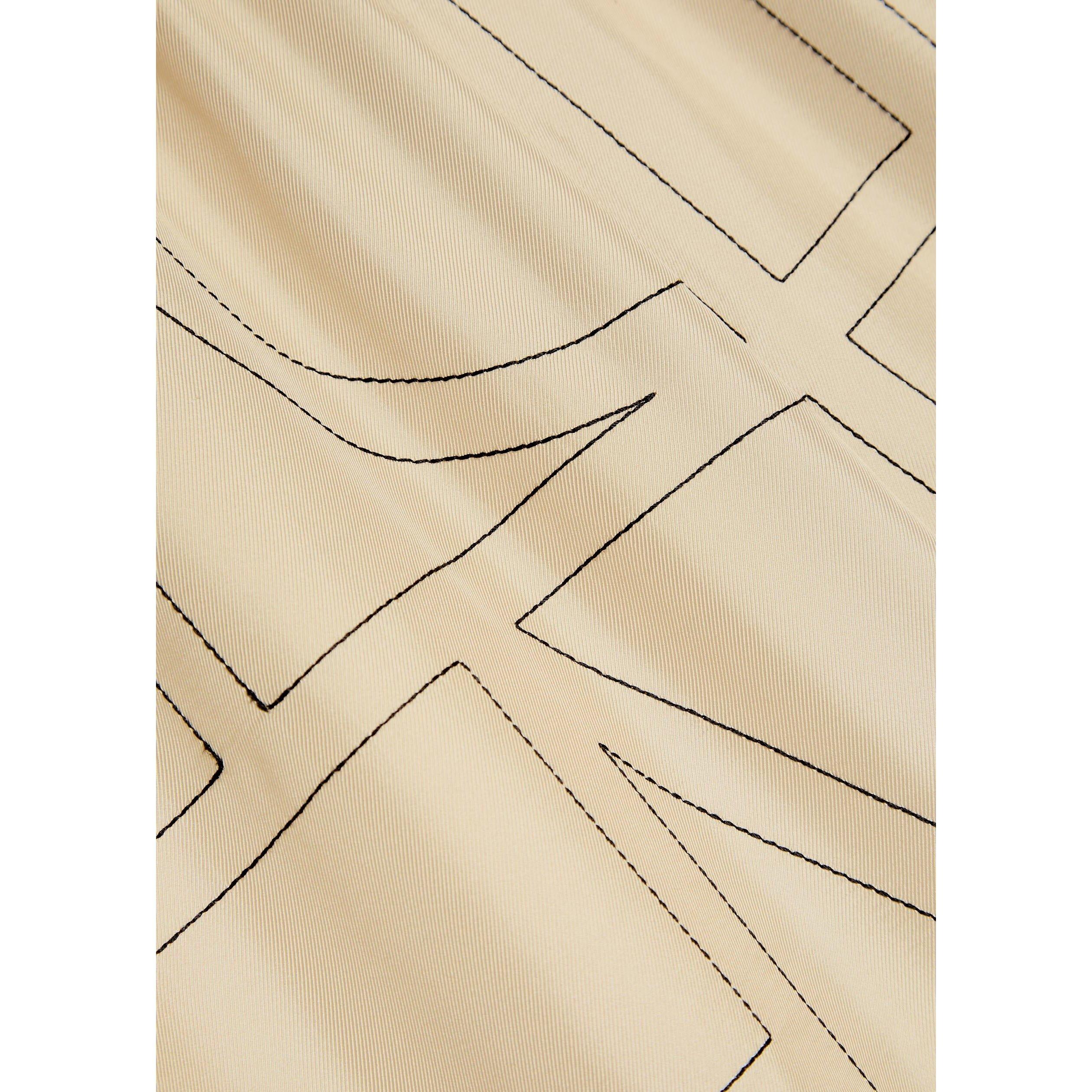 OFF WHITE - Toteme - Women's Embroidered Monogram Silk Culotte - 4