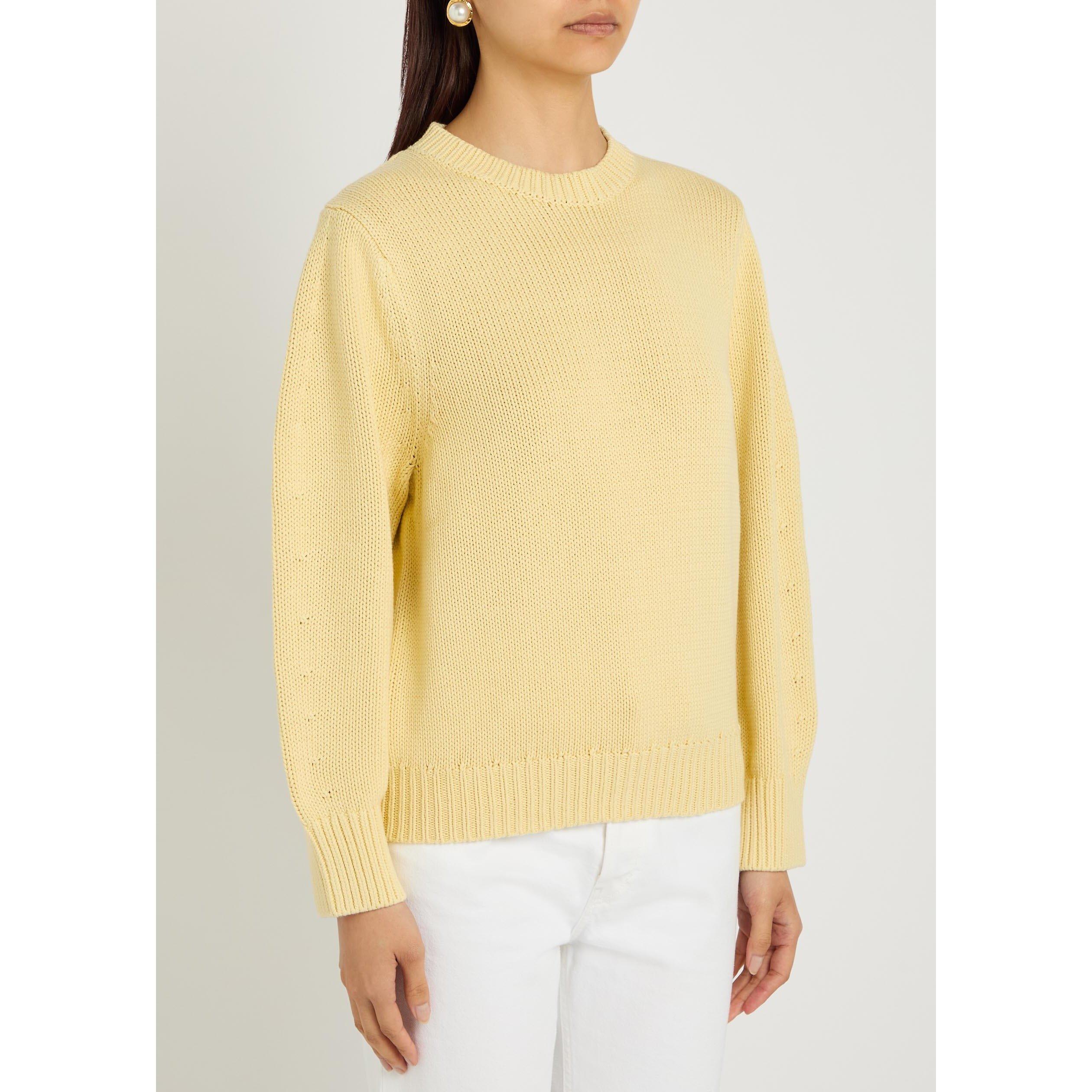 YELLOW - Toteme - Women's Cotton Oversized-Fit Crew-Neck Jumper - 2