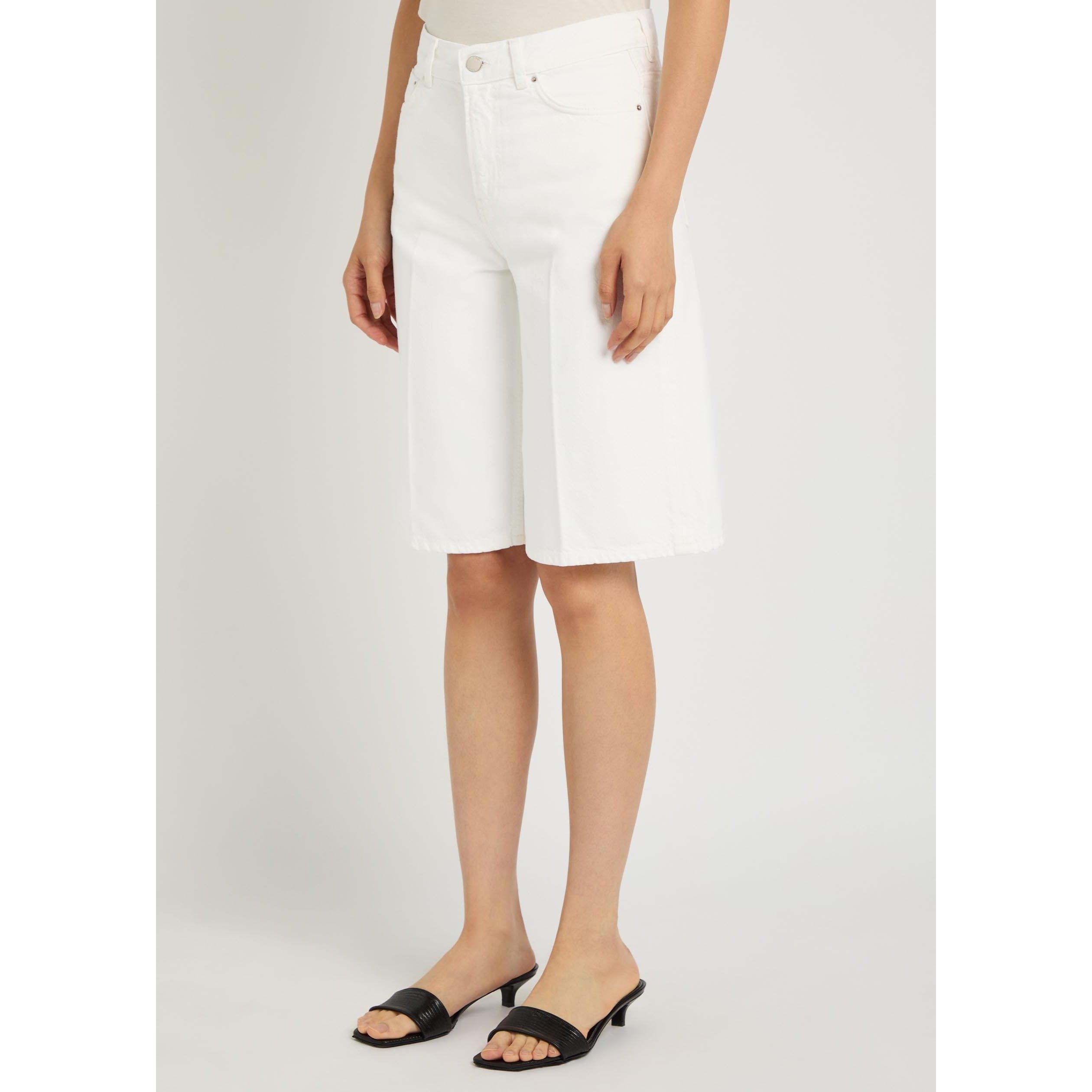 WHITE - Toteme - Women's Cotton Denim Shorts - 2