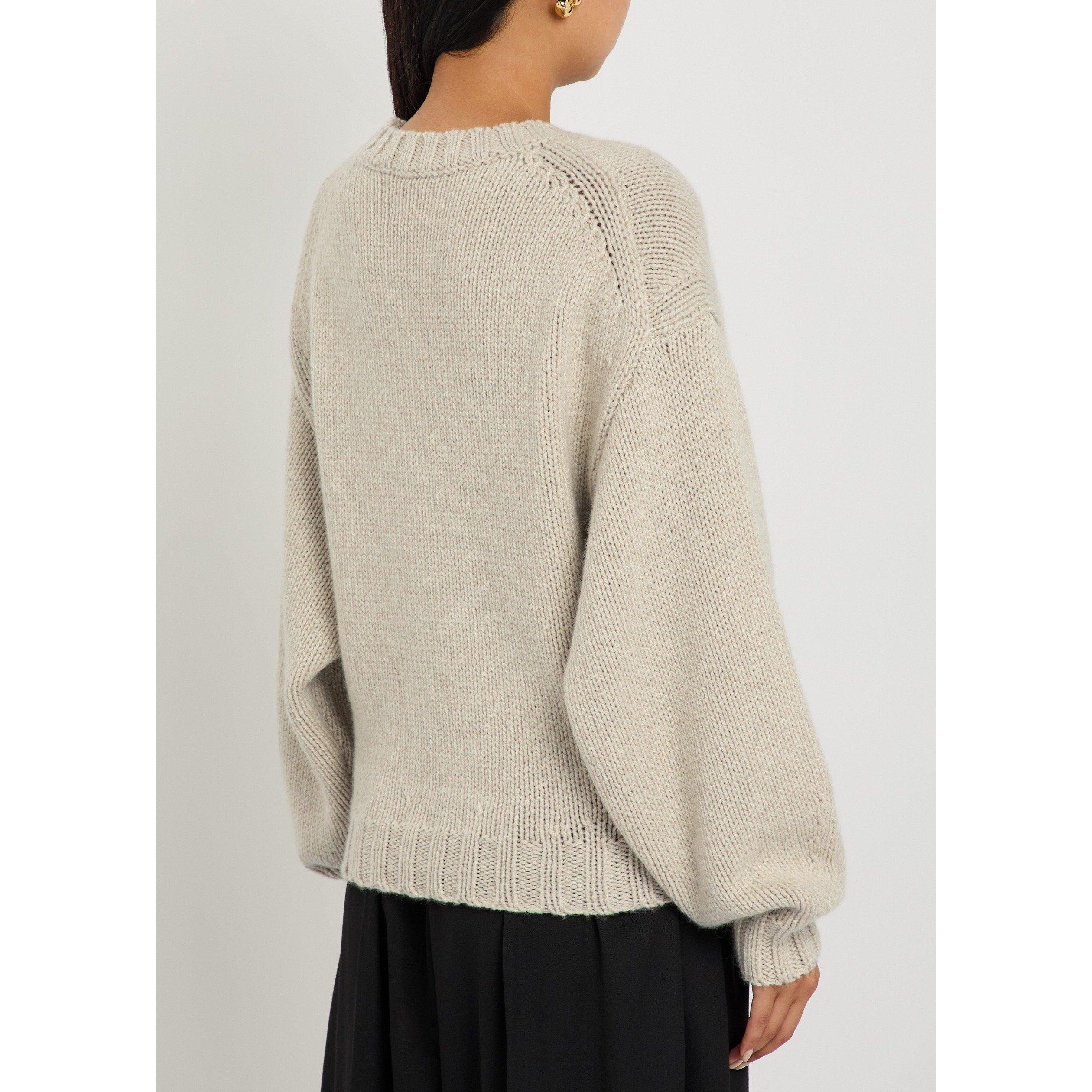 LIGHT GREY - Khaite - Women's Gemma Cashmere Oversized-Fit Crew-Neck Jumper - 3