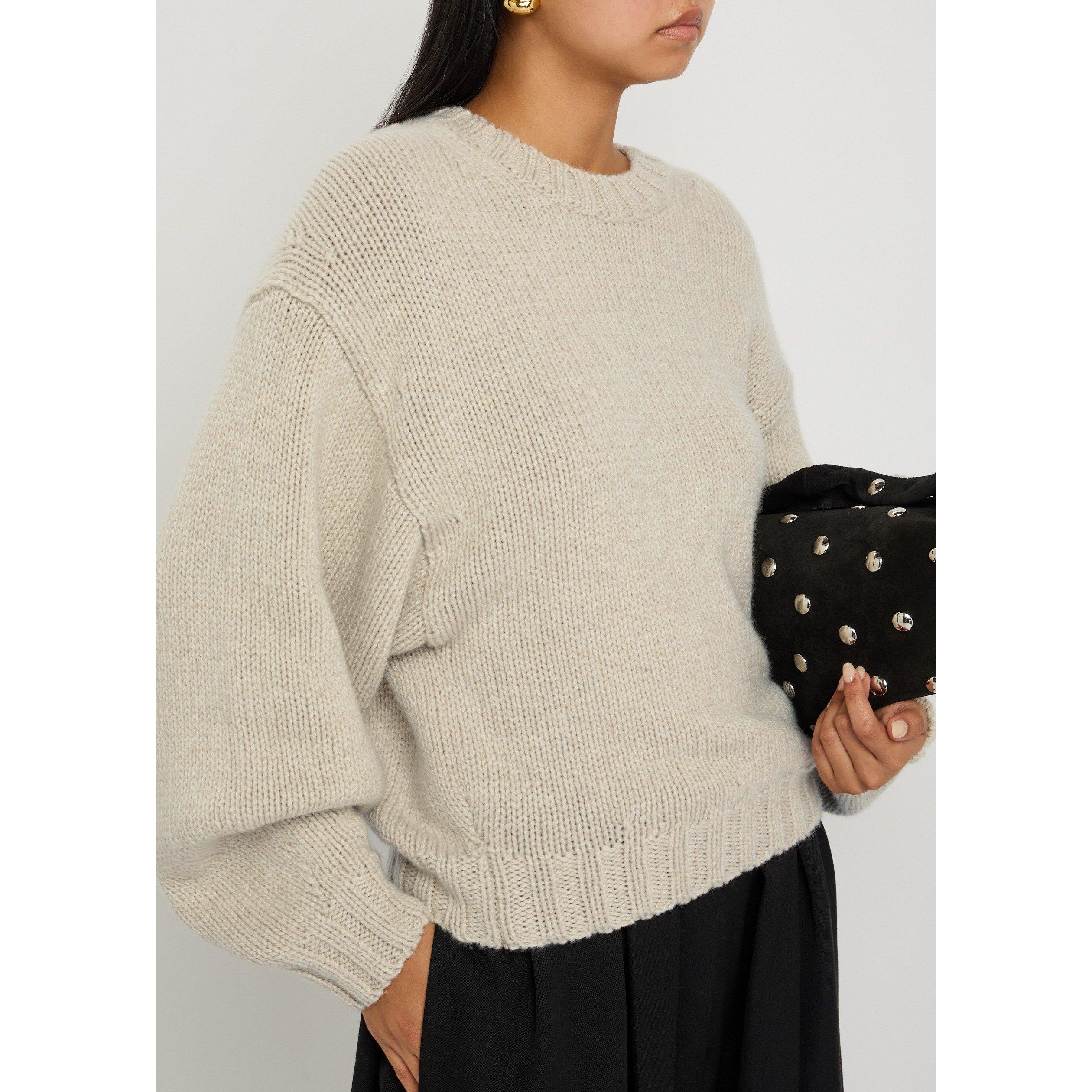 LIGHT GREY - Khaite - Women's Gemma Cashmere Oversized-Fit Crew-Neck Jumper - 4