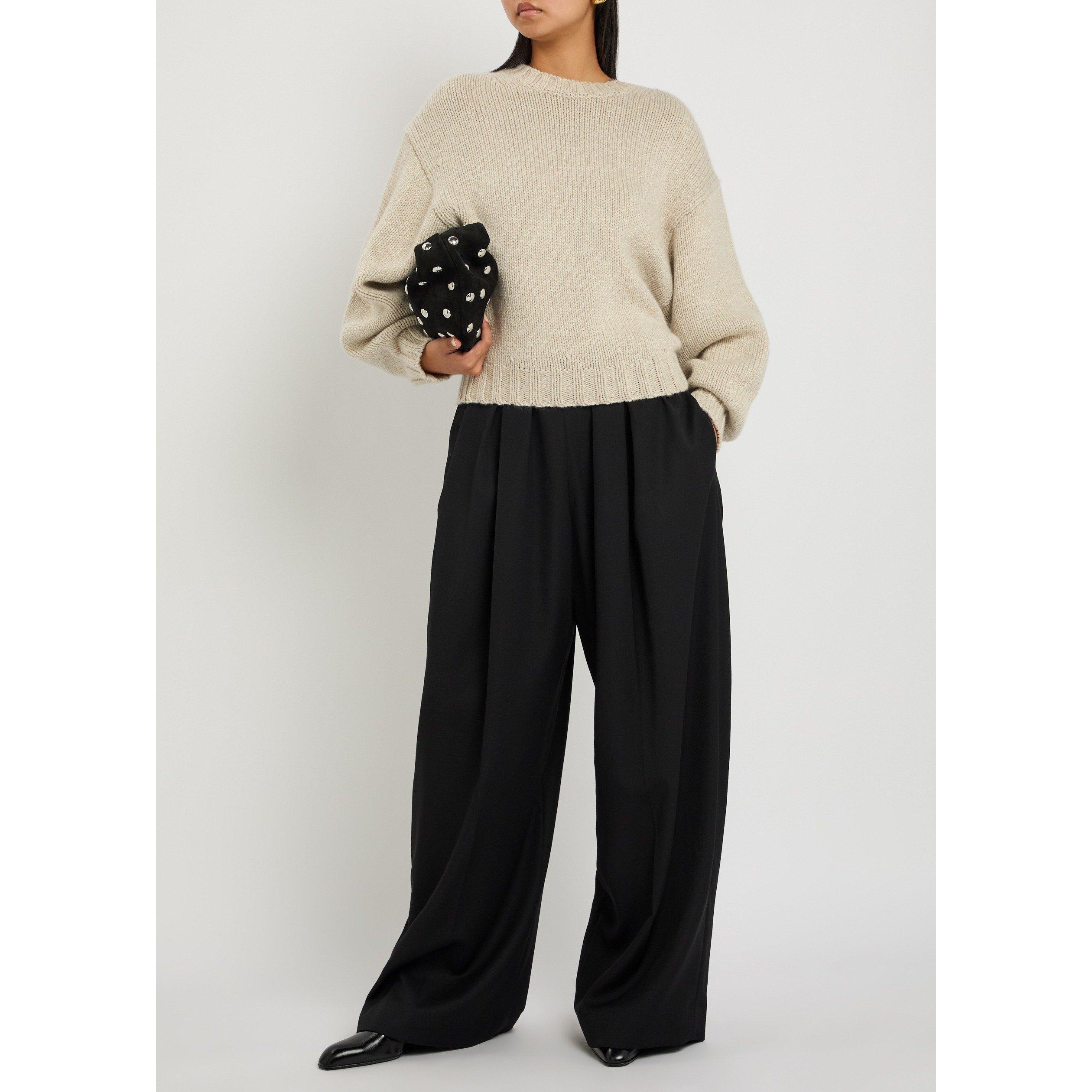 LIGHT GREY - Khaite - Women's Gemma Cashmere Oversized-Fit Crew-Neck Jumper - 5
