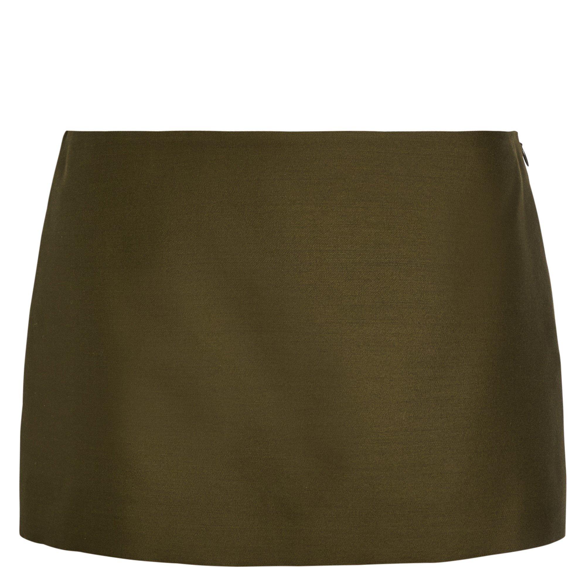 KHAKI - Khaite - Women's Jett Wool-Silk Mini Skirt - 1
