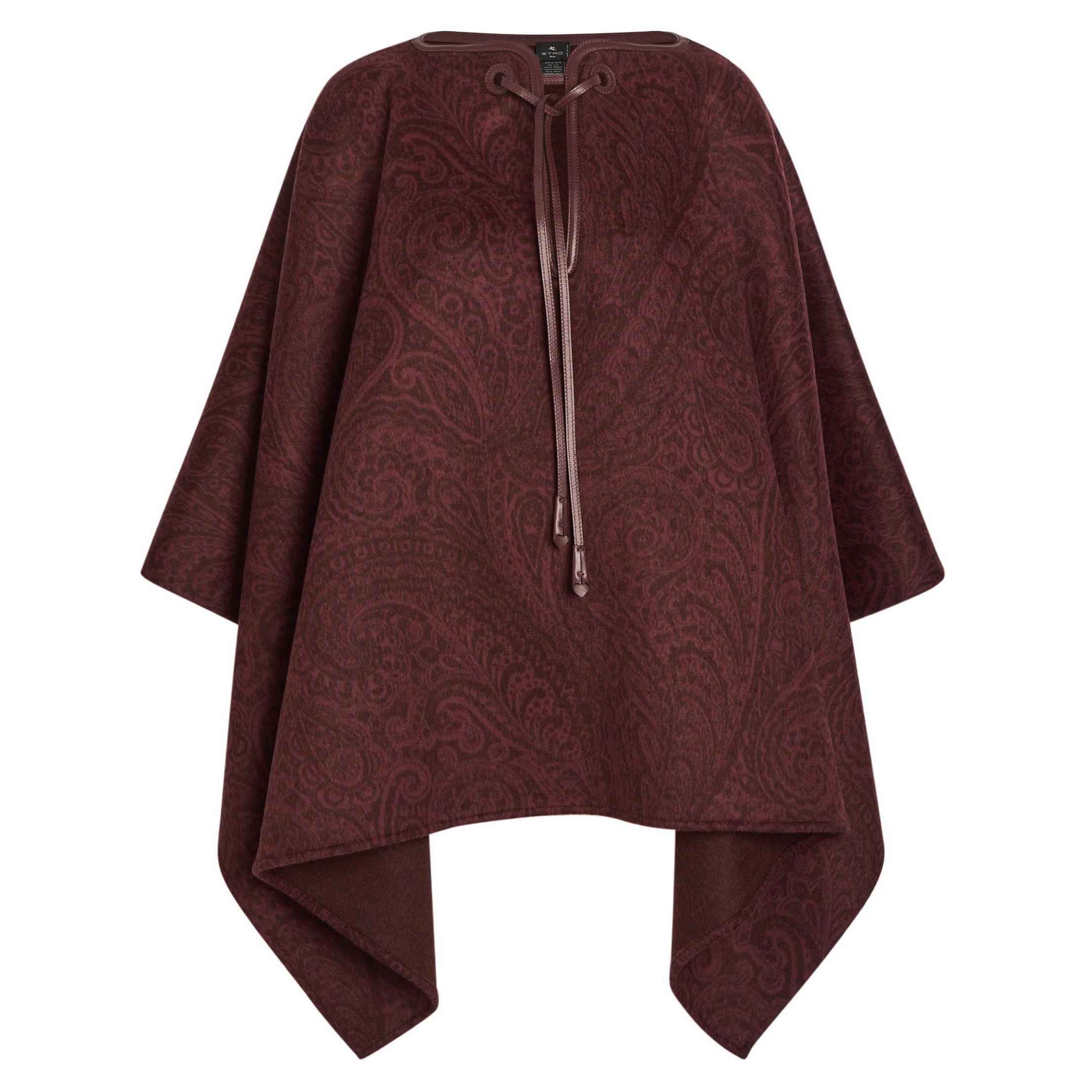BURGUNDY - Etro - WOMENS CAPE WITH NECK STRING - 1