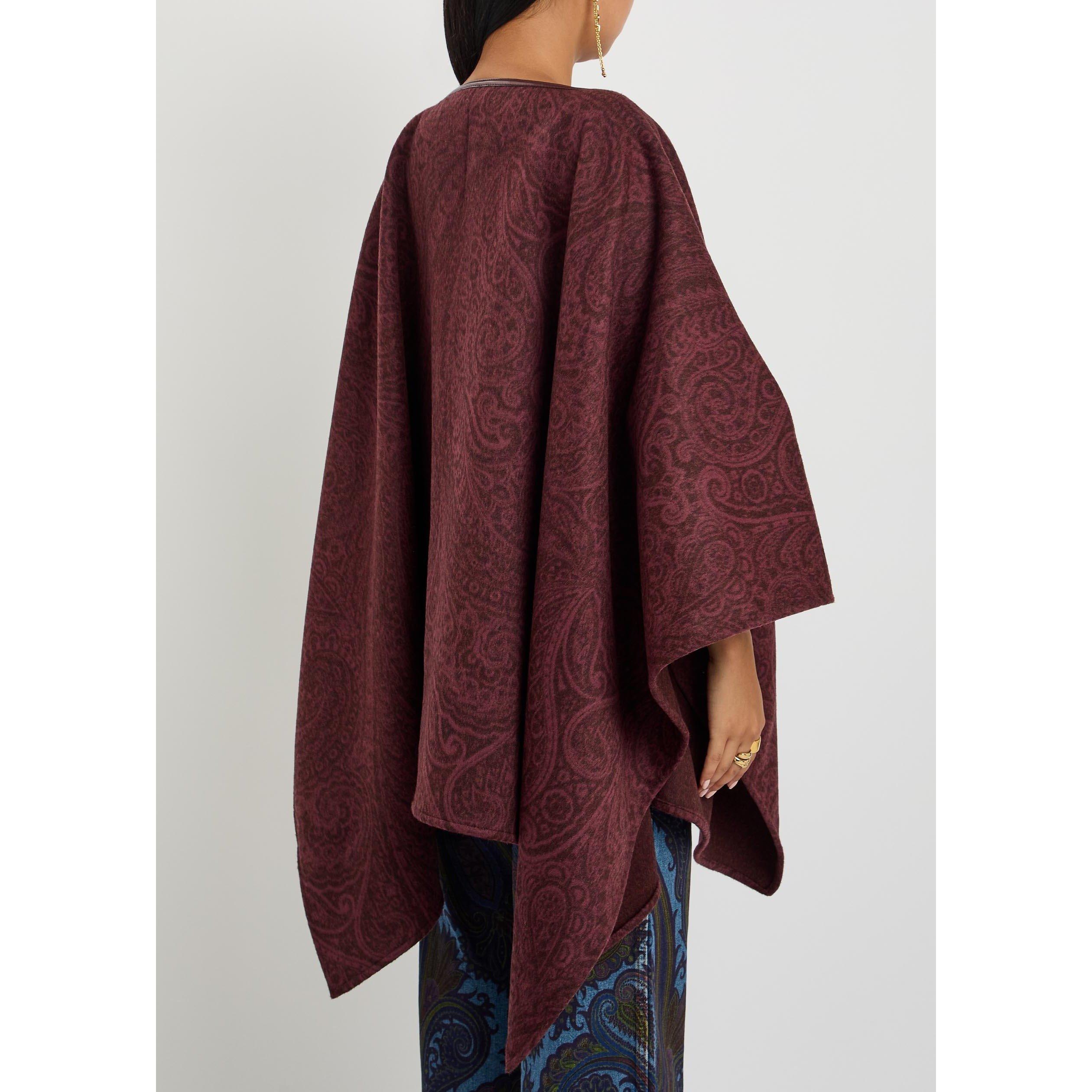 BURGUNDY - Etro - WOMENS CAPE WITH NECK STRING - 3