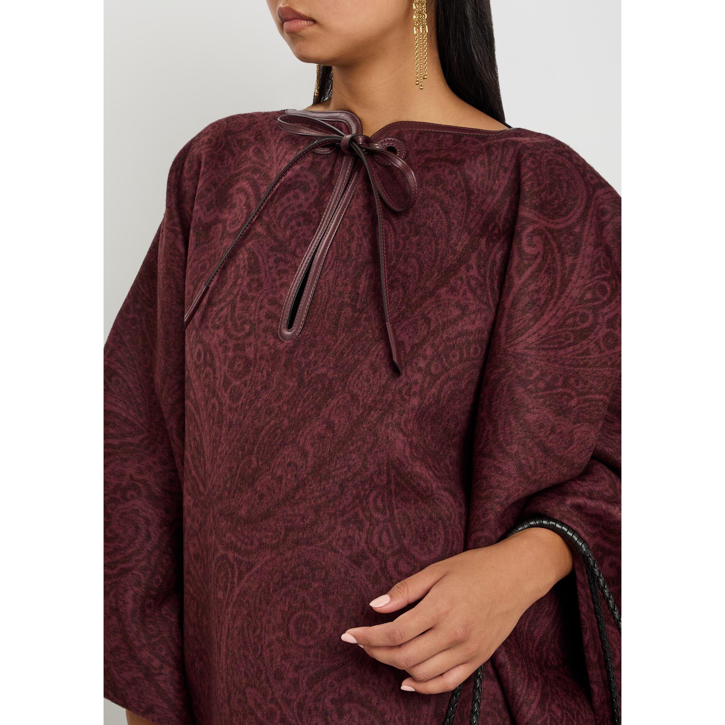 BURGUNDY - Etro - WOMENS CAPE WITH NECK STRING - 4