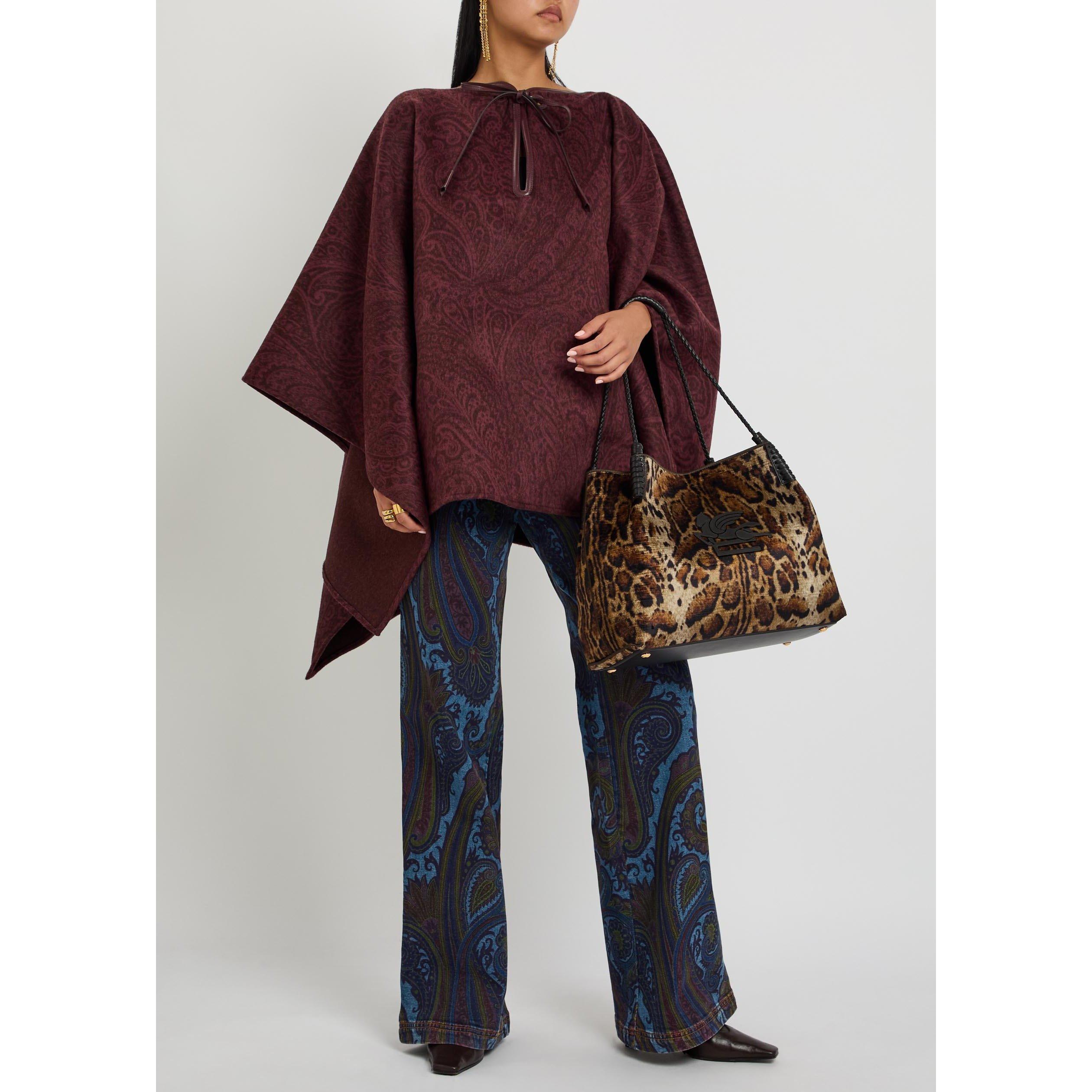 BURGUNDY - Etro - WOMENS CAPE WITH NECK STRING - 5