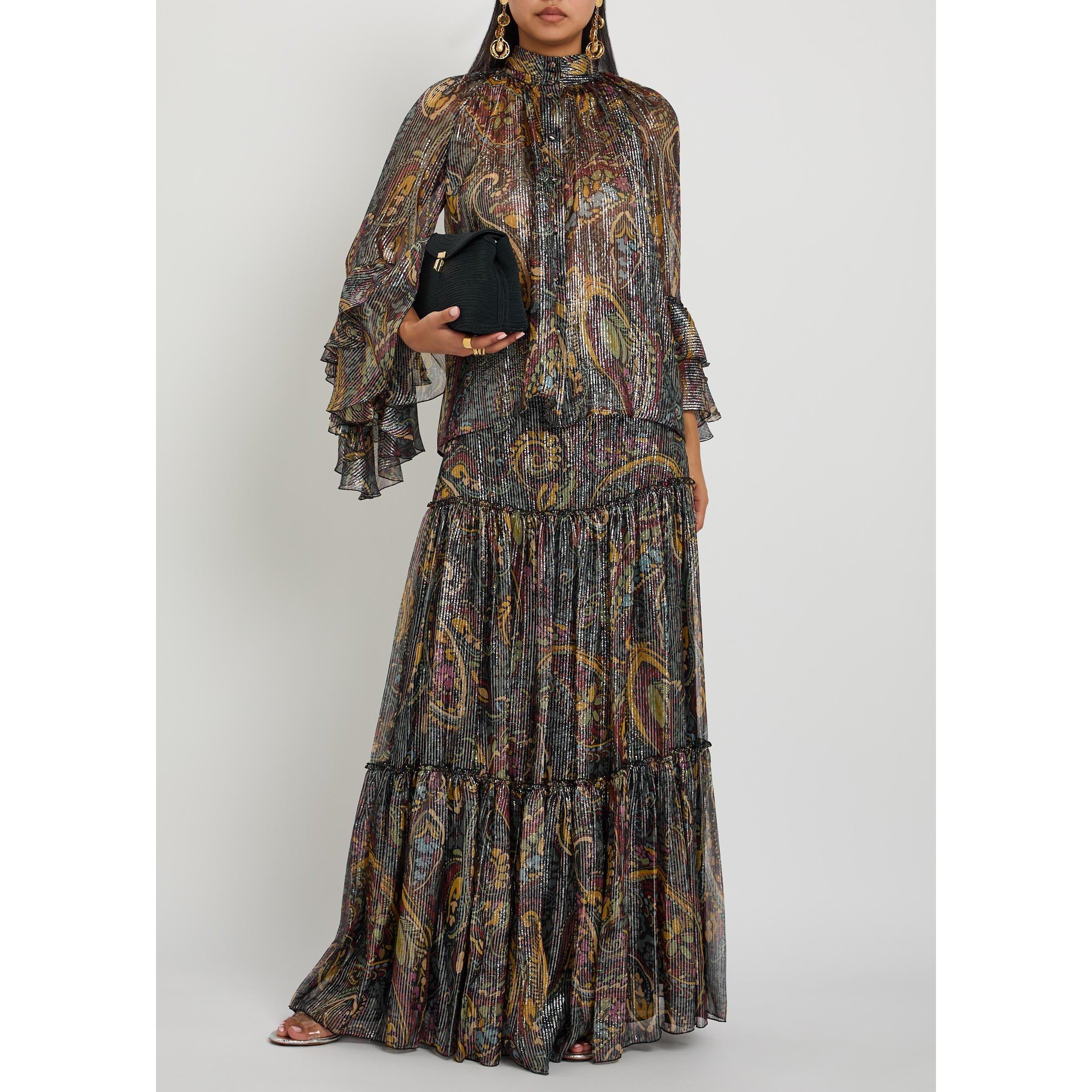 MULTICOLOURED - Etro - Women's Silk Paisley Maxi Skirt - 5