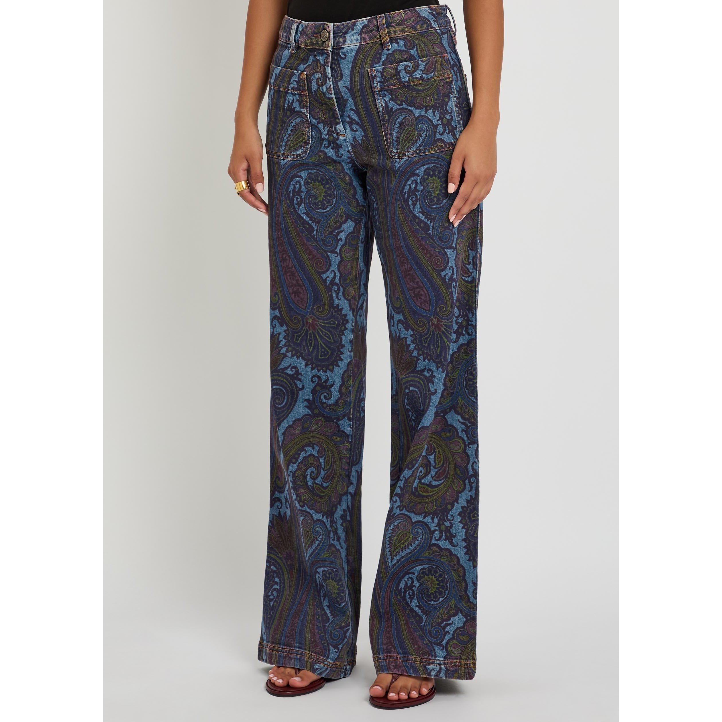 DENIM - Etro - Women's Cotton Wide Leg Jeans - 2