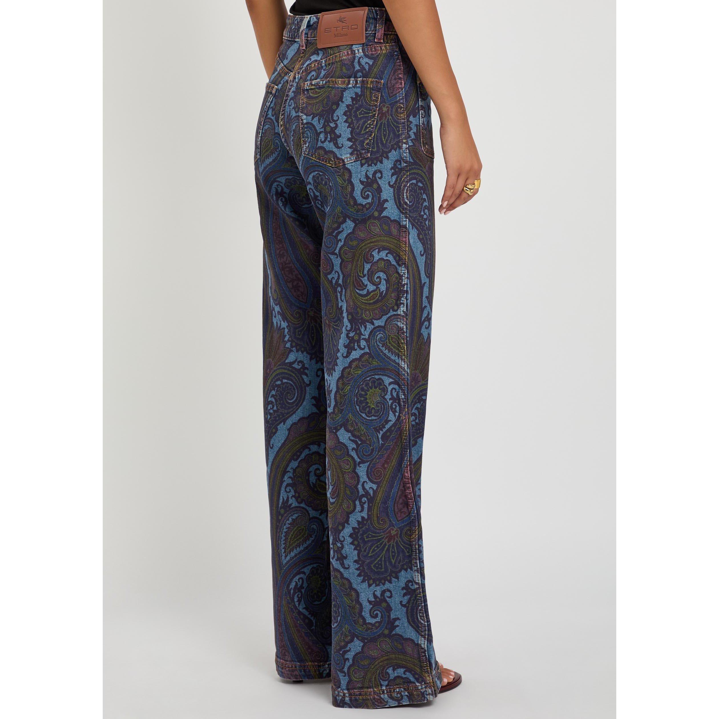 DENIM - Etro - Women's Cotton Wide Leg Jeans - 3