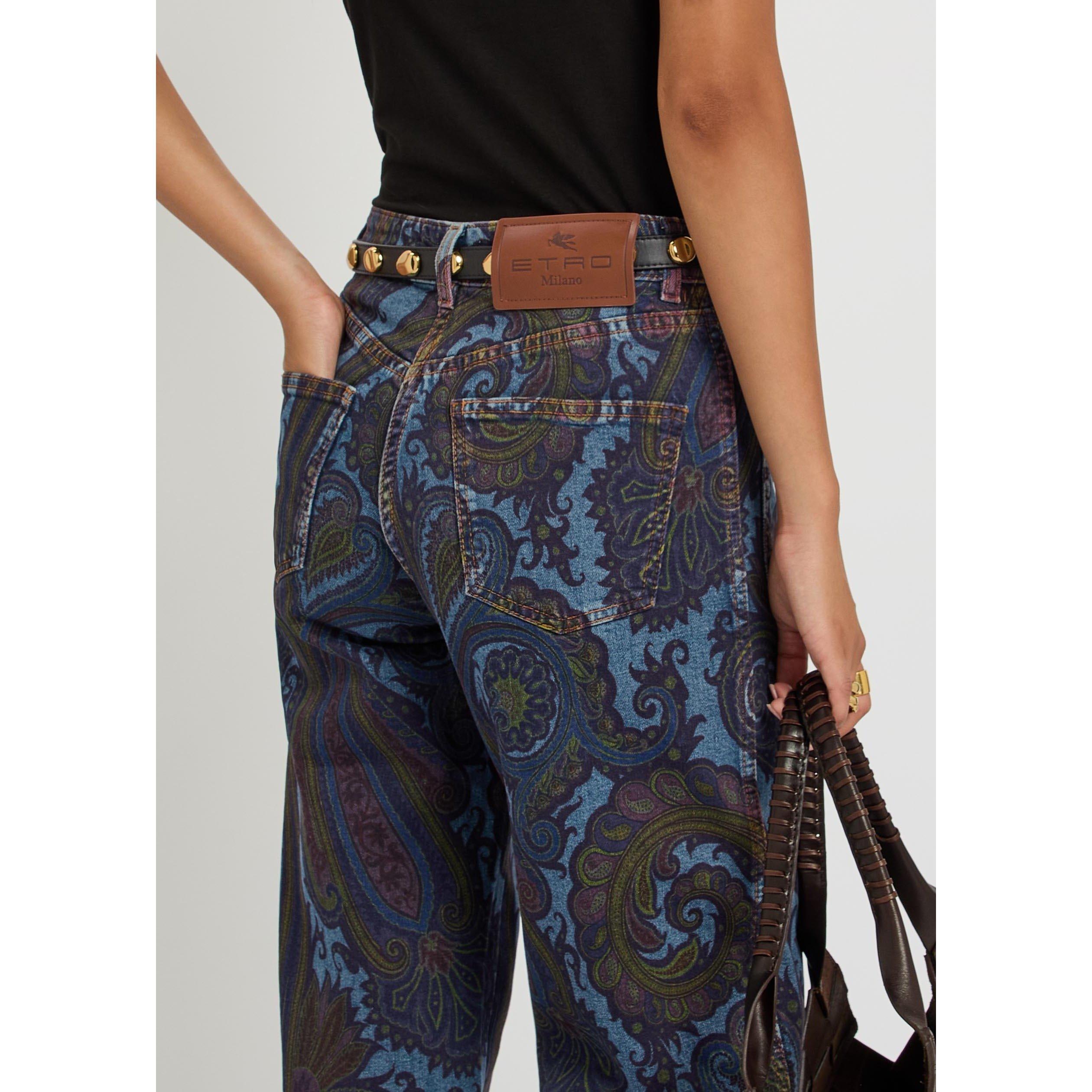 DENIM - Etro - Women's Cotton Wide Leg Jeans - 4