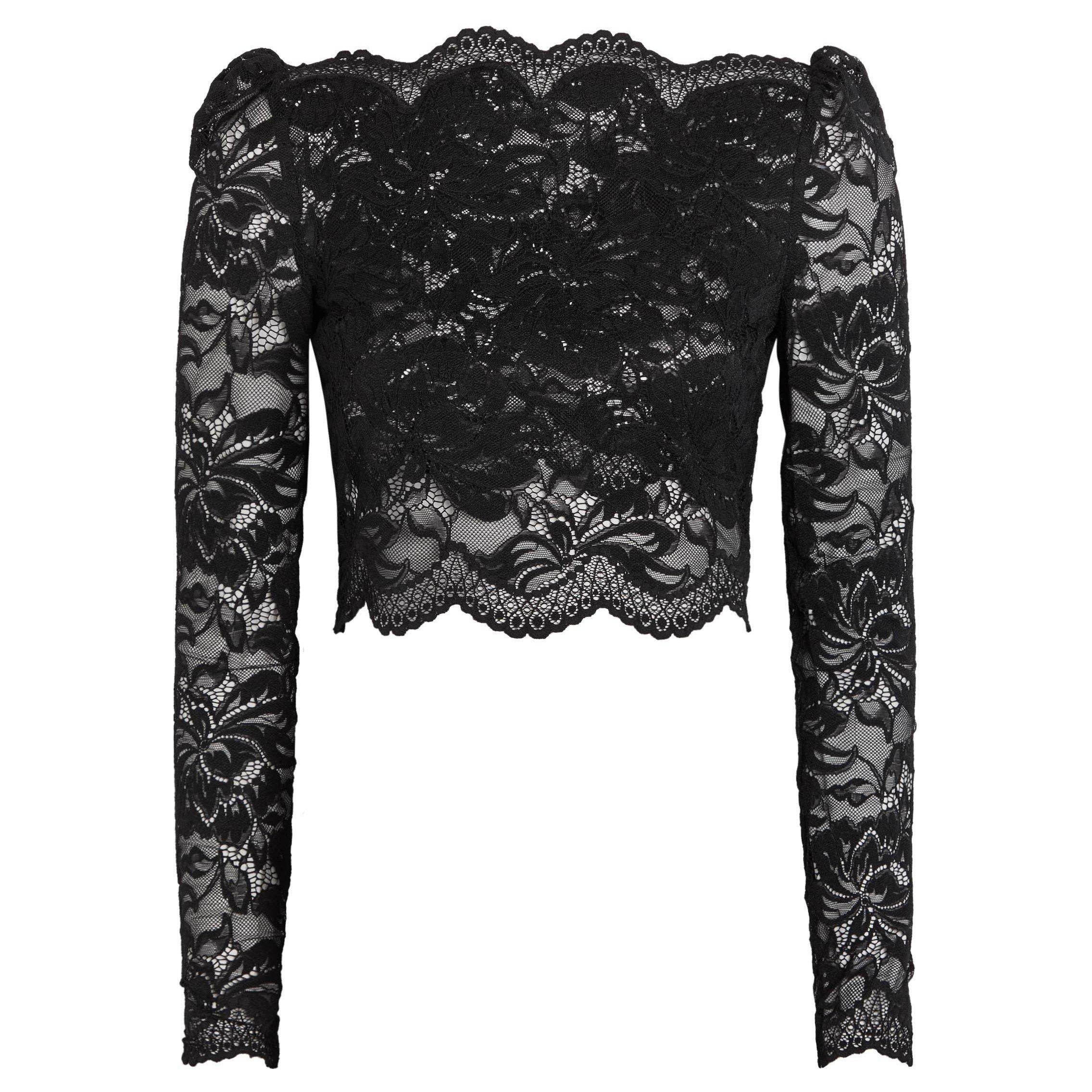 BLACK - Rabanne - Women's Lace Slim-Fit Off-Shoulder Top - 1