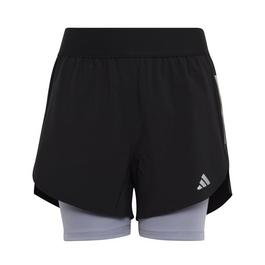 adidas Two-In-One Aeroready Woven Running Shorts Kids Gym Short Girls
