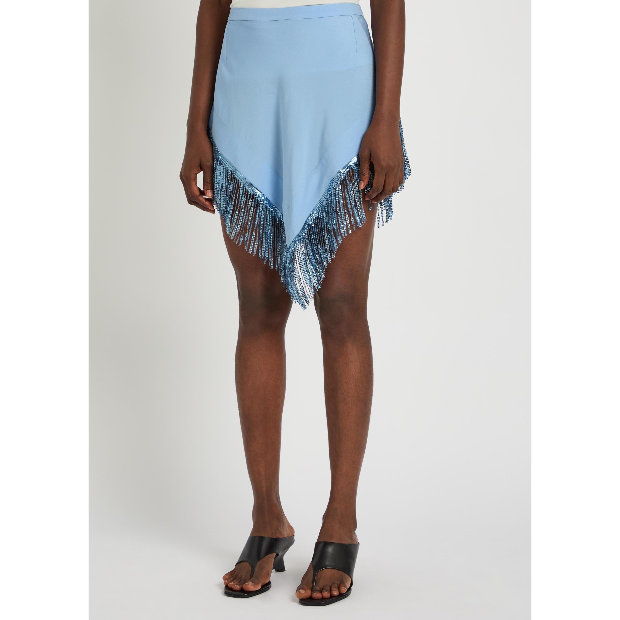 BLUE - Rabanne - Women's Fringe Mini Skirt - 2