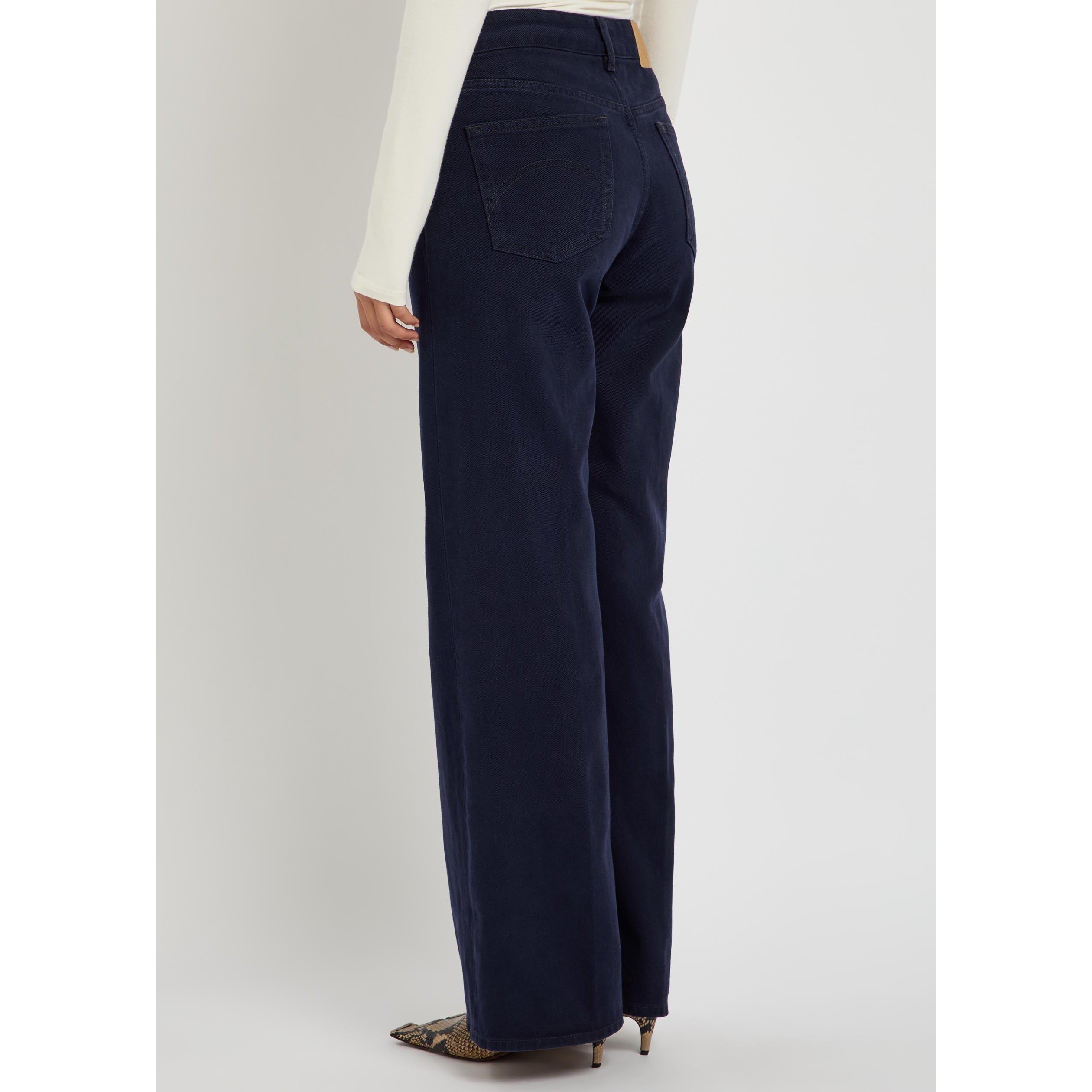 DARK BLUE - Blaze Milano - Women's Clapotis Maline Cotton Wide-Leg Jeans - 3