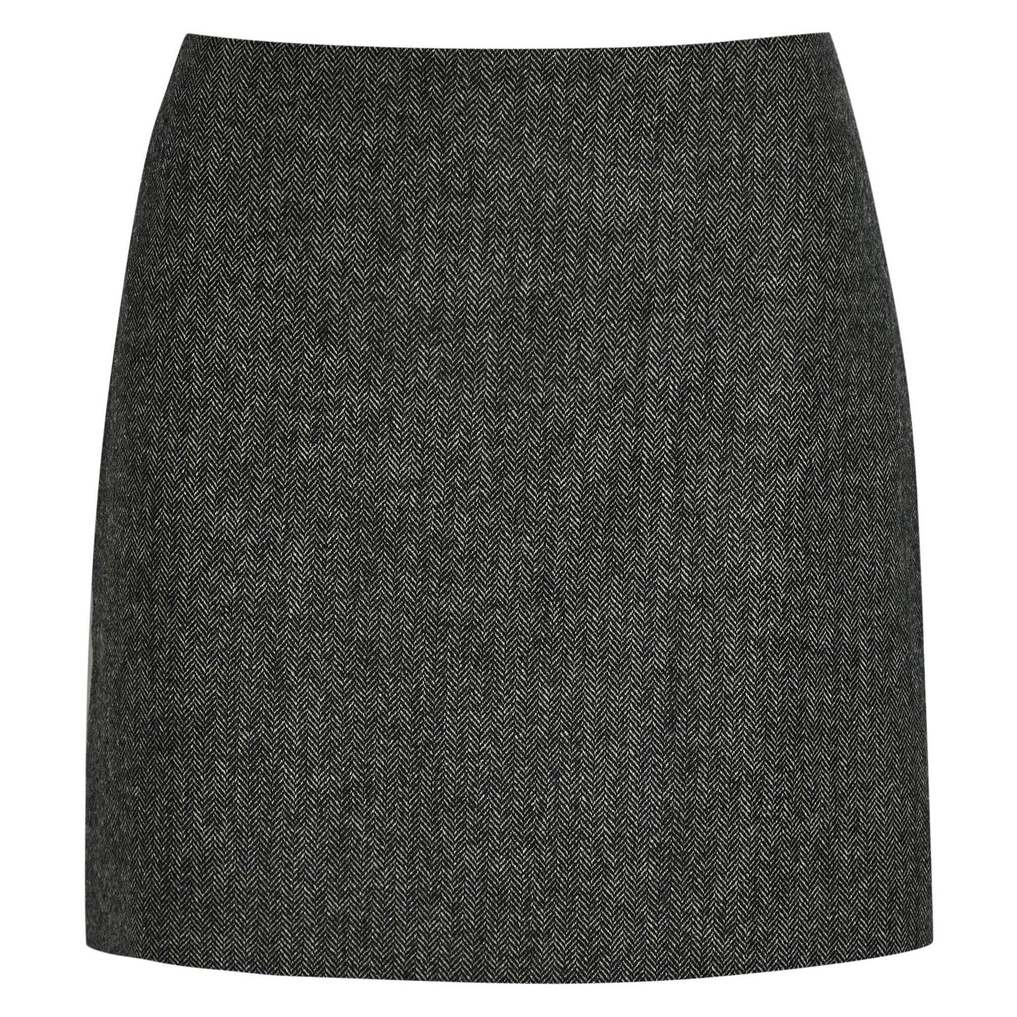 BLACK - Blaze Milano - Women's J Line Coci Wool Herringbone Slim-Fit Mini Skirt - 1