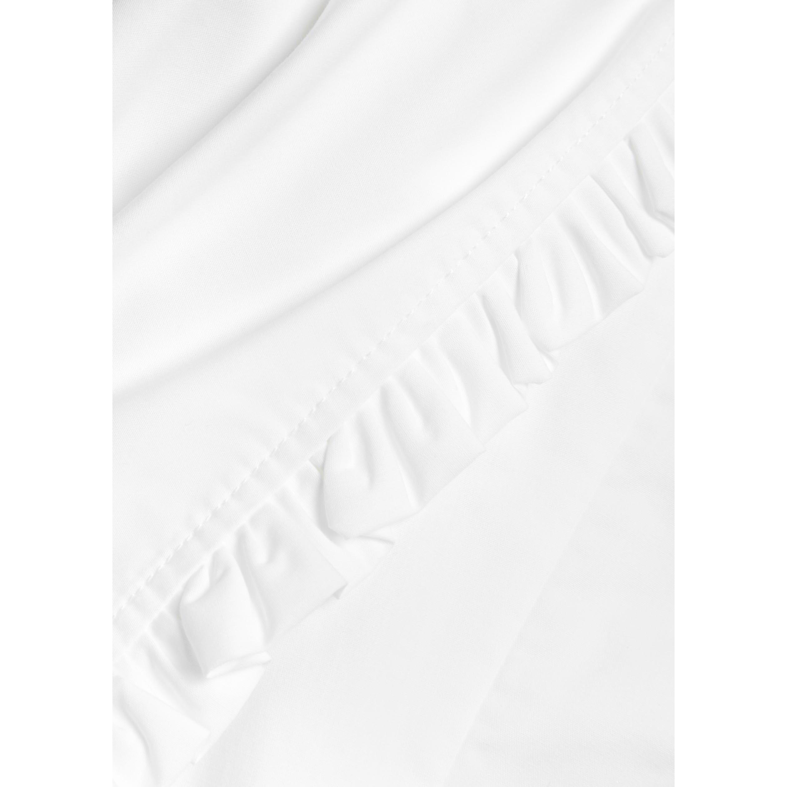 WHITE - Ganni - Women's Cotton Poplin Short-Sleeve Peplum Top - 4