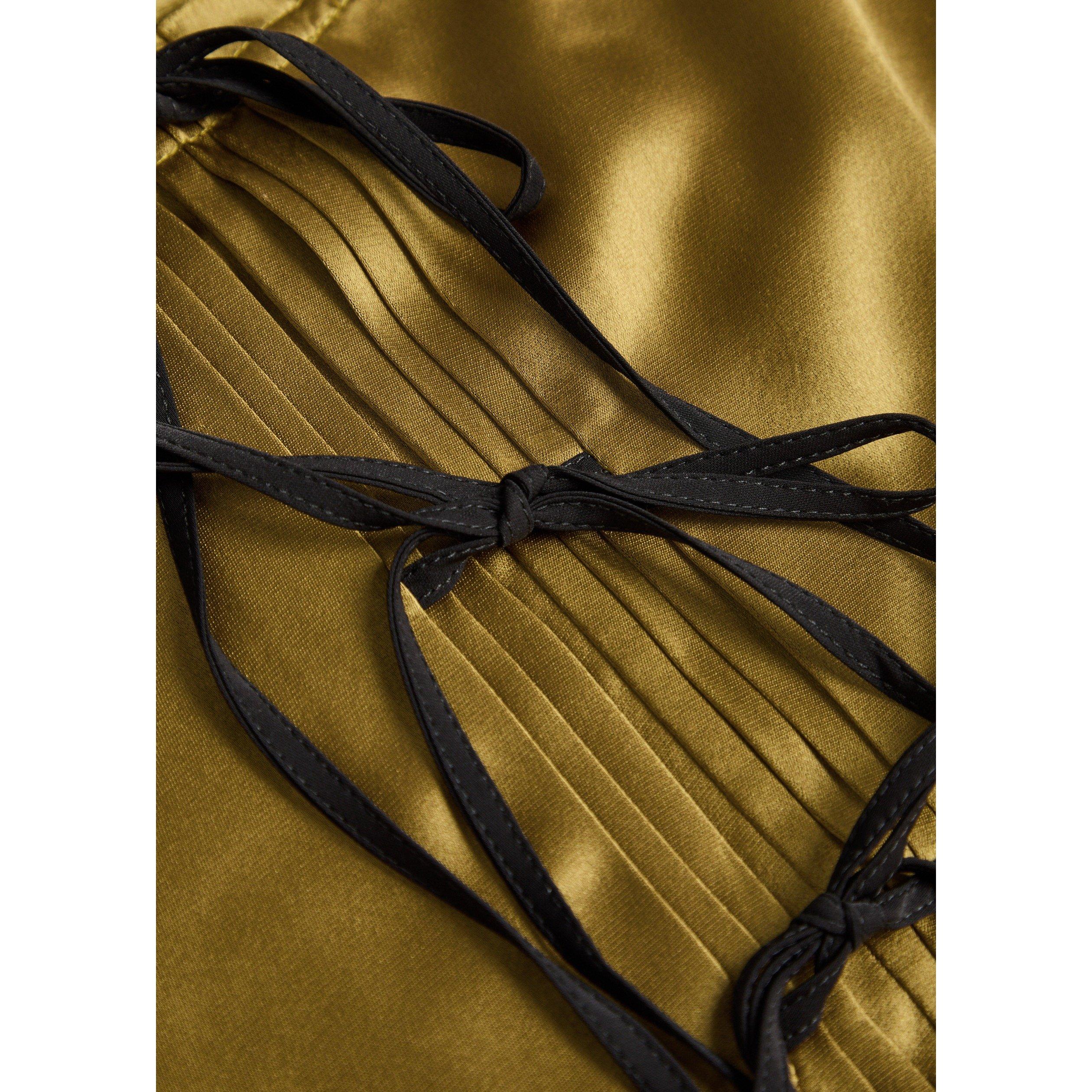 OLIVE - Ganni - LS Fluid Satin Tie String Midi - 4