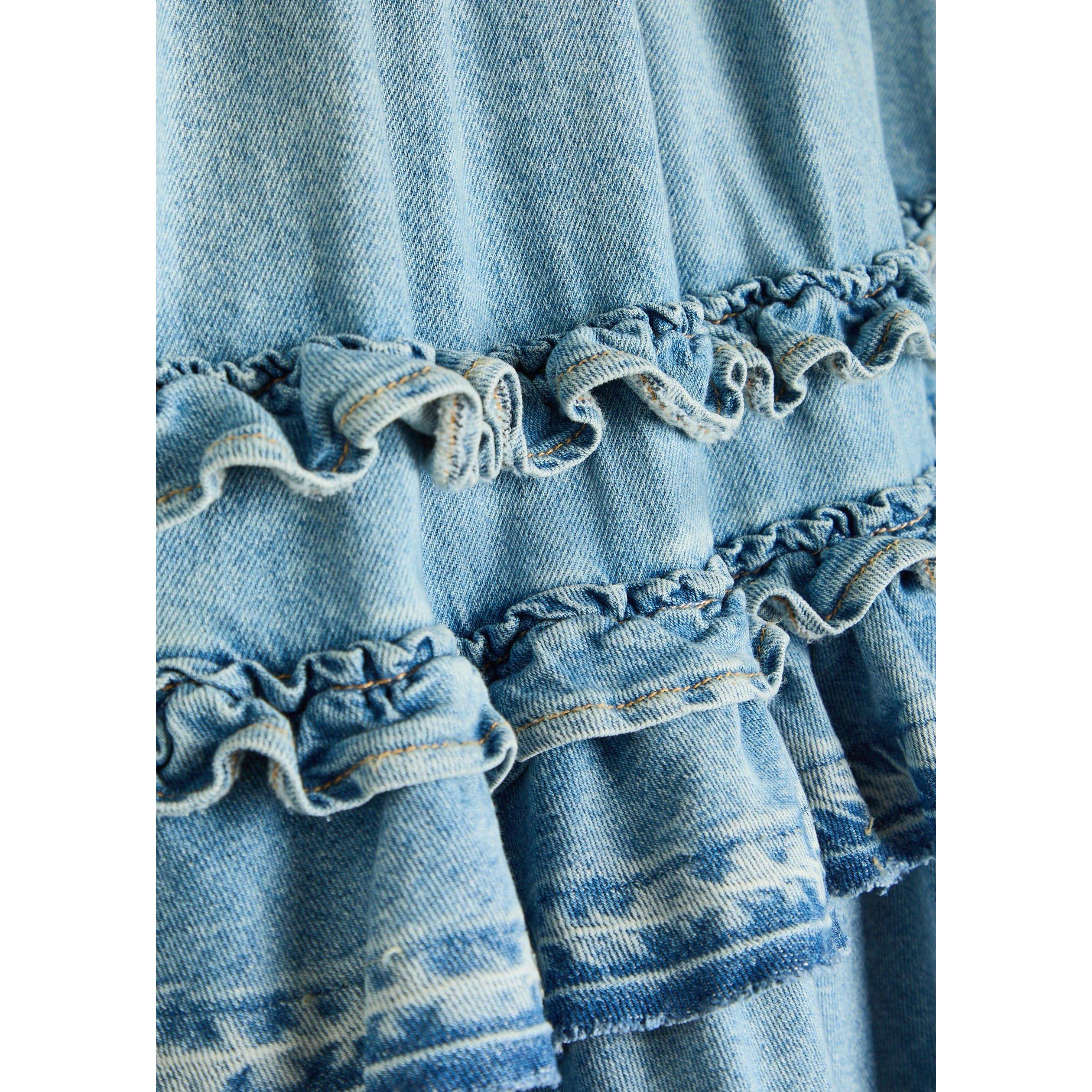 LIGHT BLUE - Ganni - LS Denim Frill Midi Skirt - 4