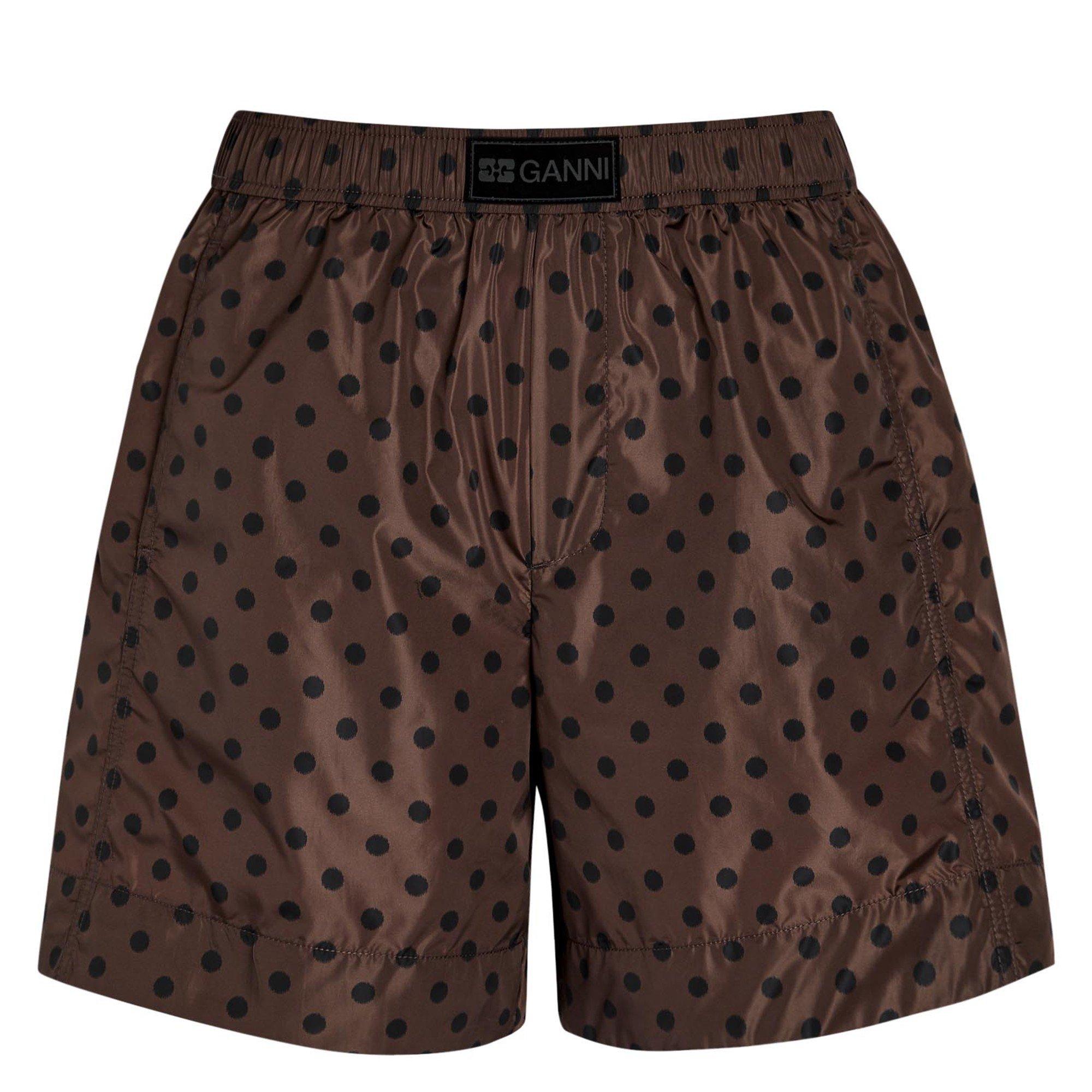 BROWN - Ganni - SH Printed Flyweight Boxer