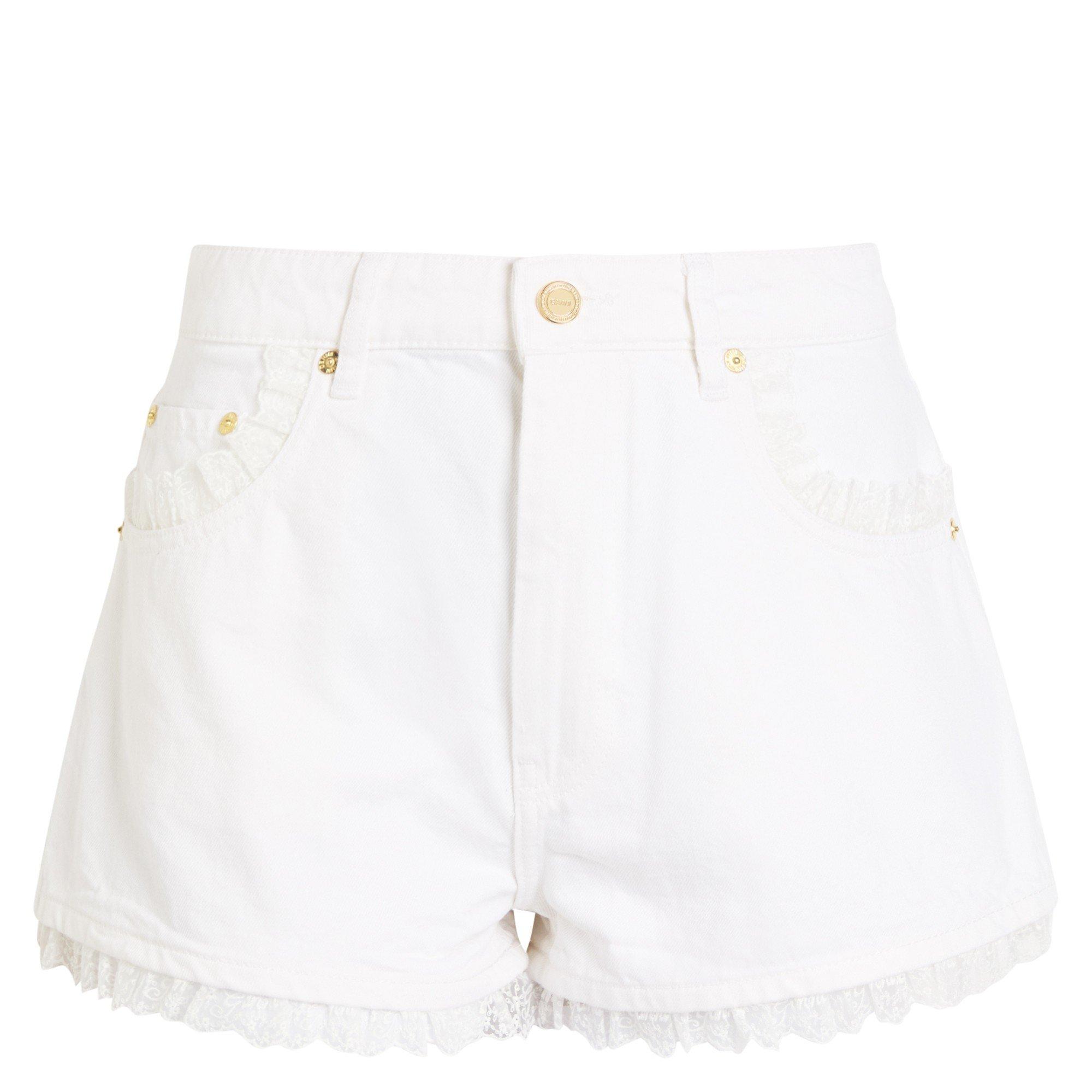 WHITE - Ganni - SH White Denim Mini Short
