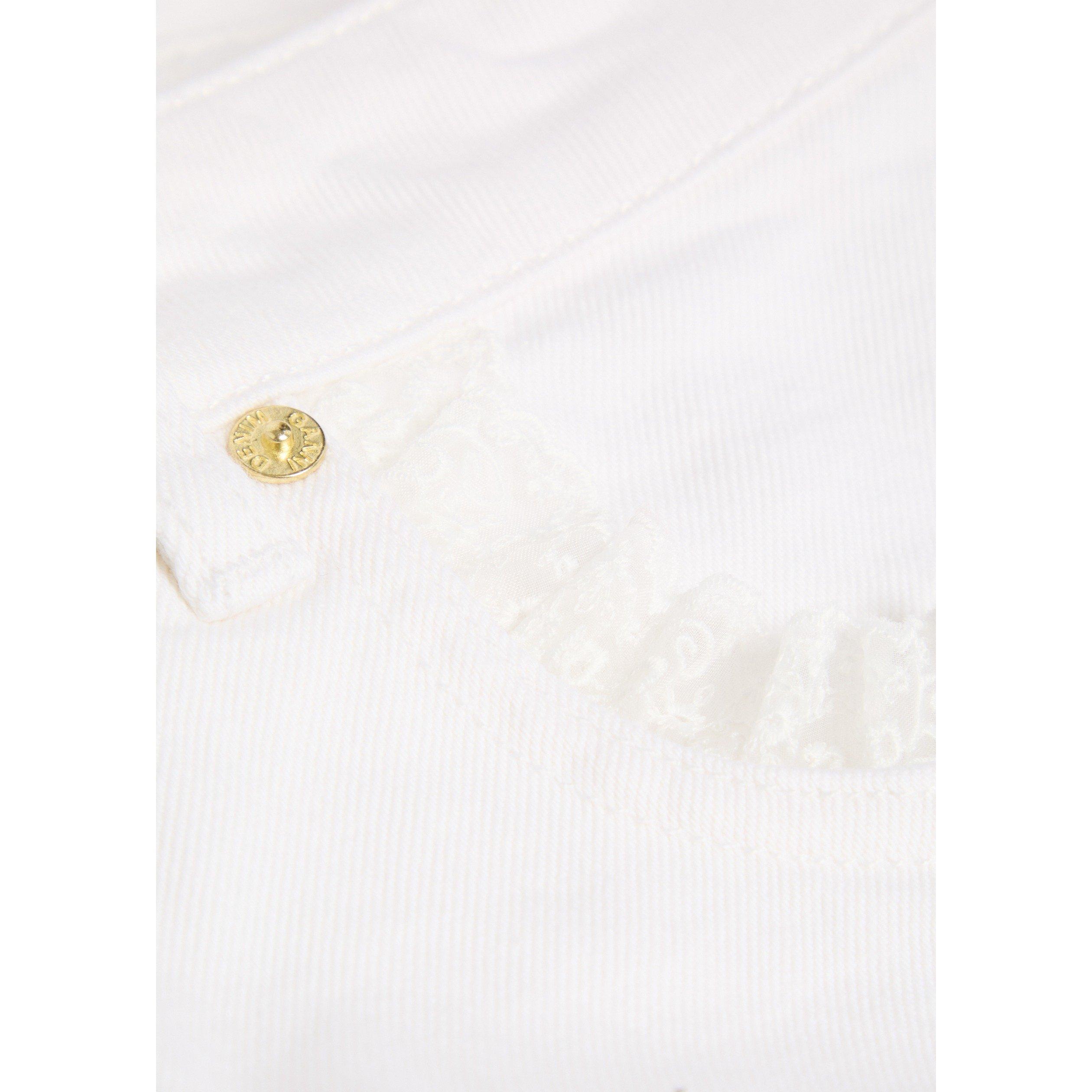 WHITE - Ganni - SH White Denim Mini Shorts - 4