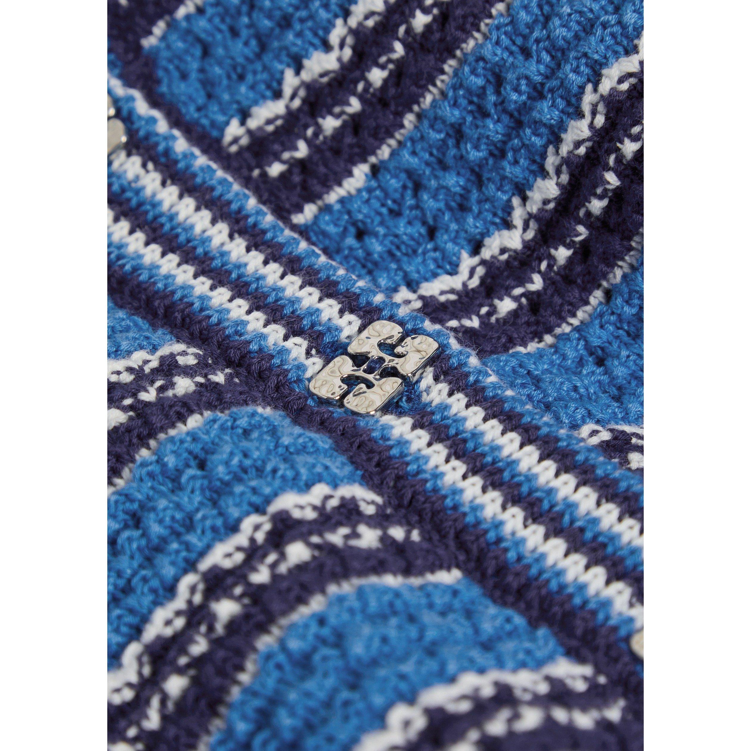 LIGHT BLUE - Ganni - CD Cotton Stripe Cardigan - 4