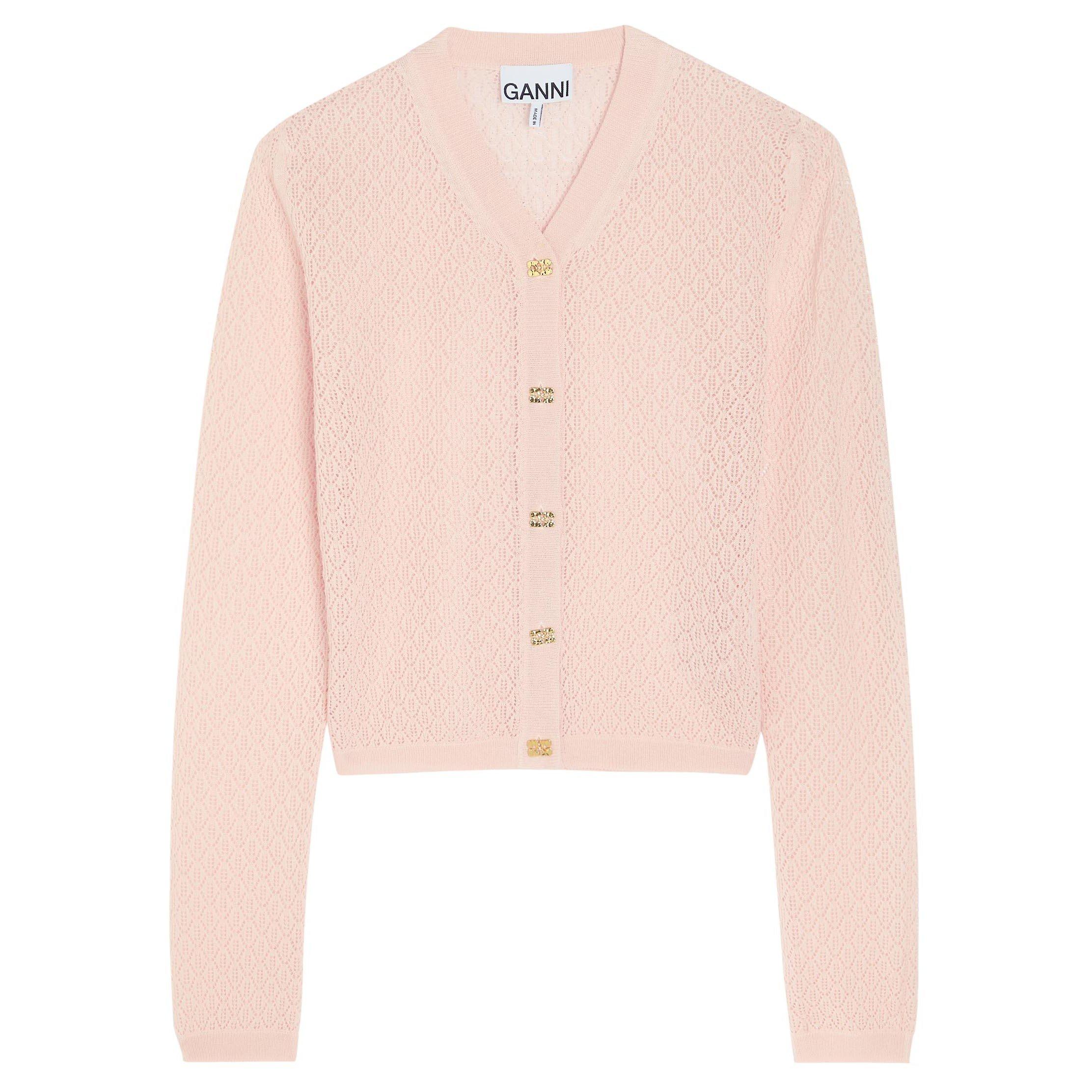 LIGHT PINK - Ganni - CD Shiny Pointelle Cardigan