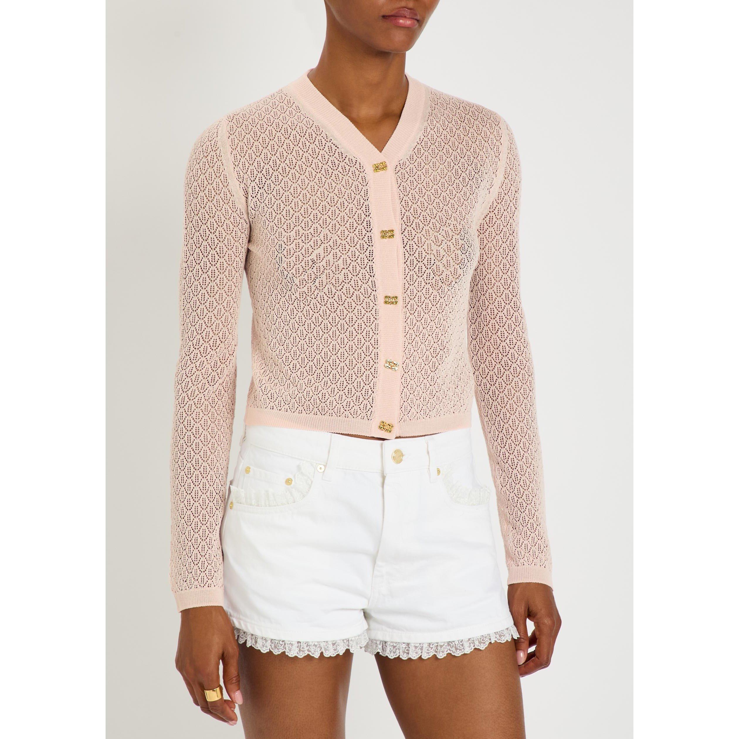 LIGHT PINK - Ganni - CD Shiny Pointelle Cardigan - 2