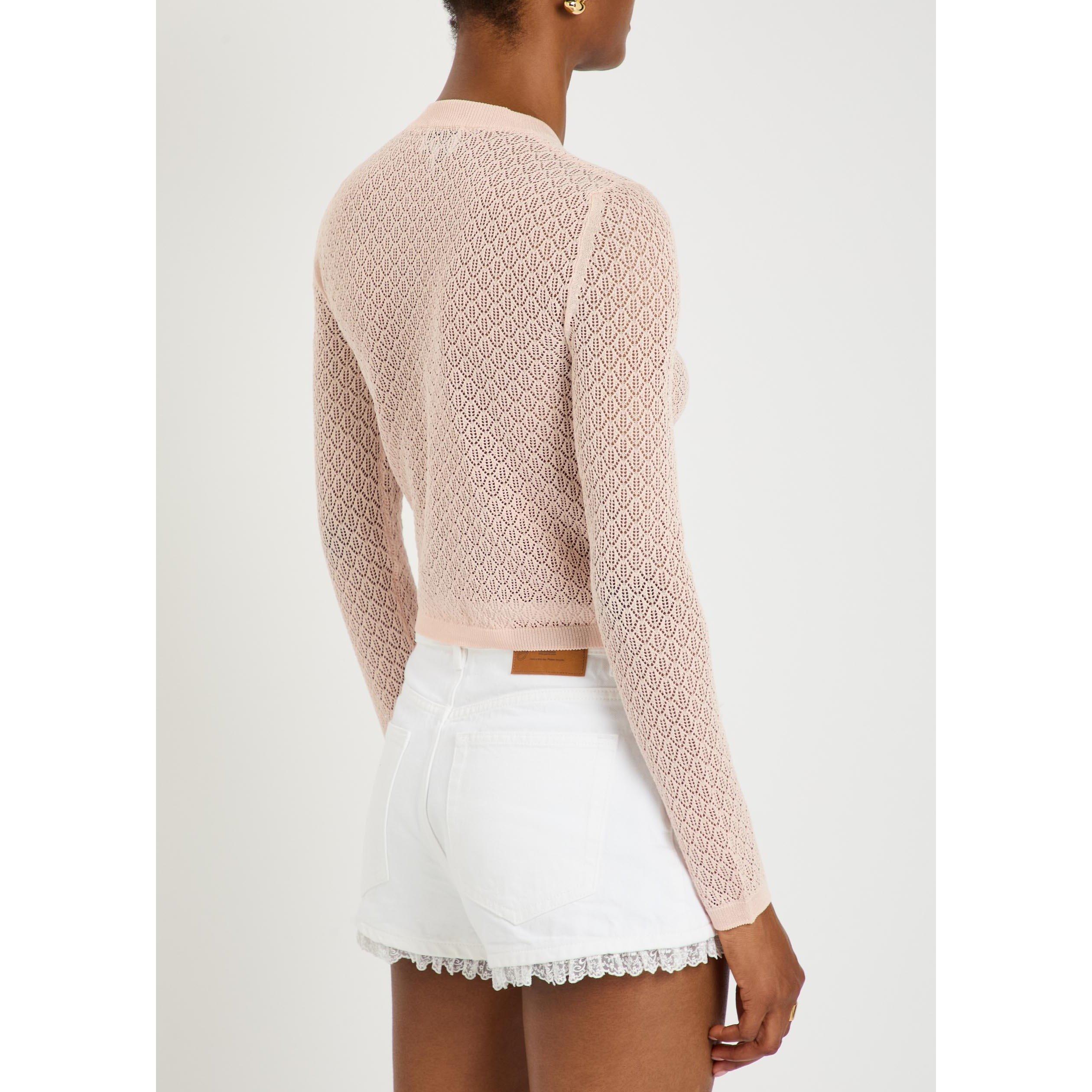 LIGHT PINK - Ganni - CD Shiny Pointelle Cardigan - 3