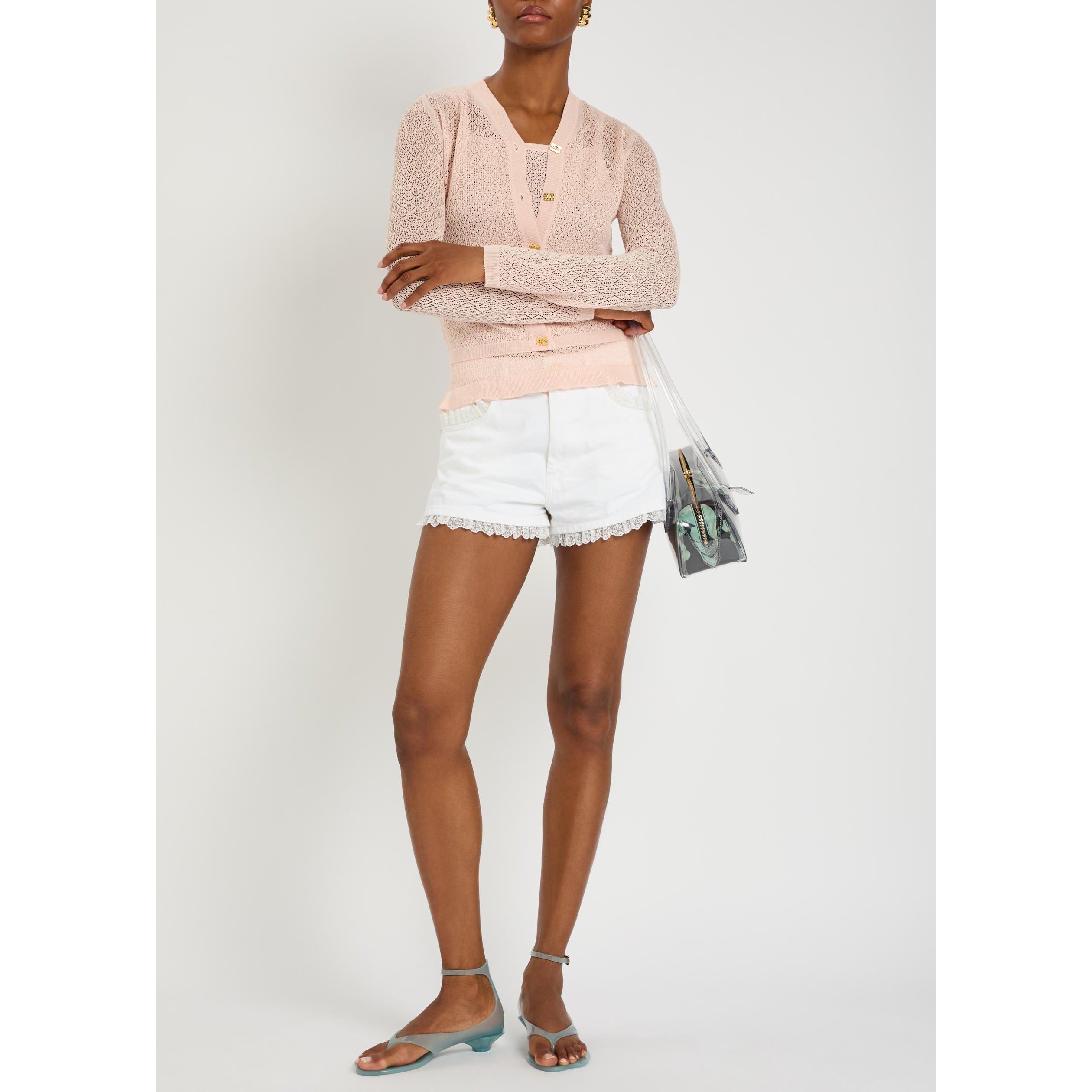 LIGHT PINK - Ganni - CD Shiny Pointelle Cardigan - 5