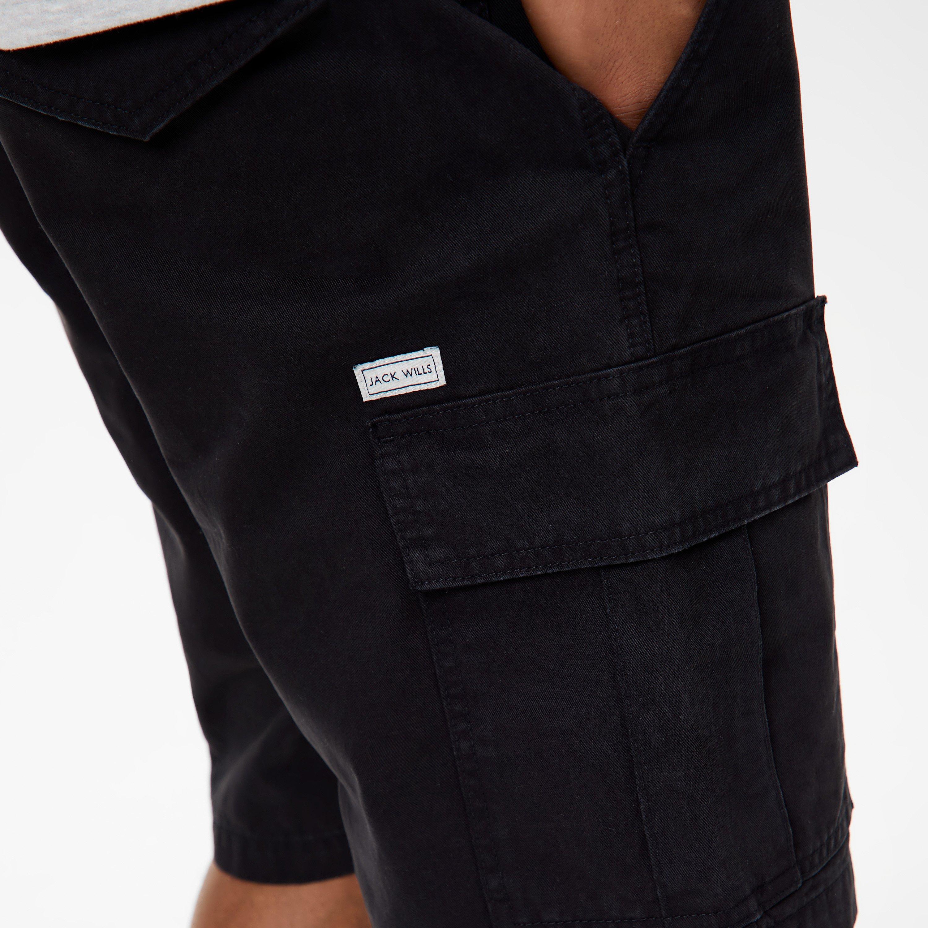 Black - Jack Wills - Twill Cargo Shorts - 3