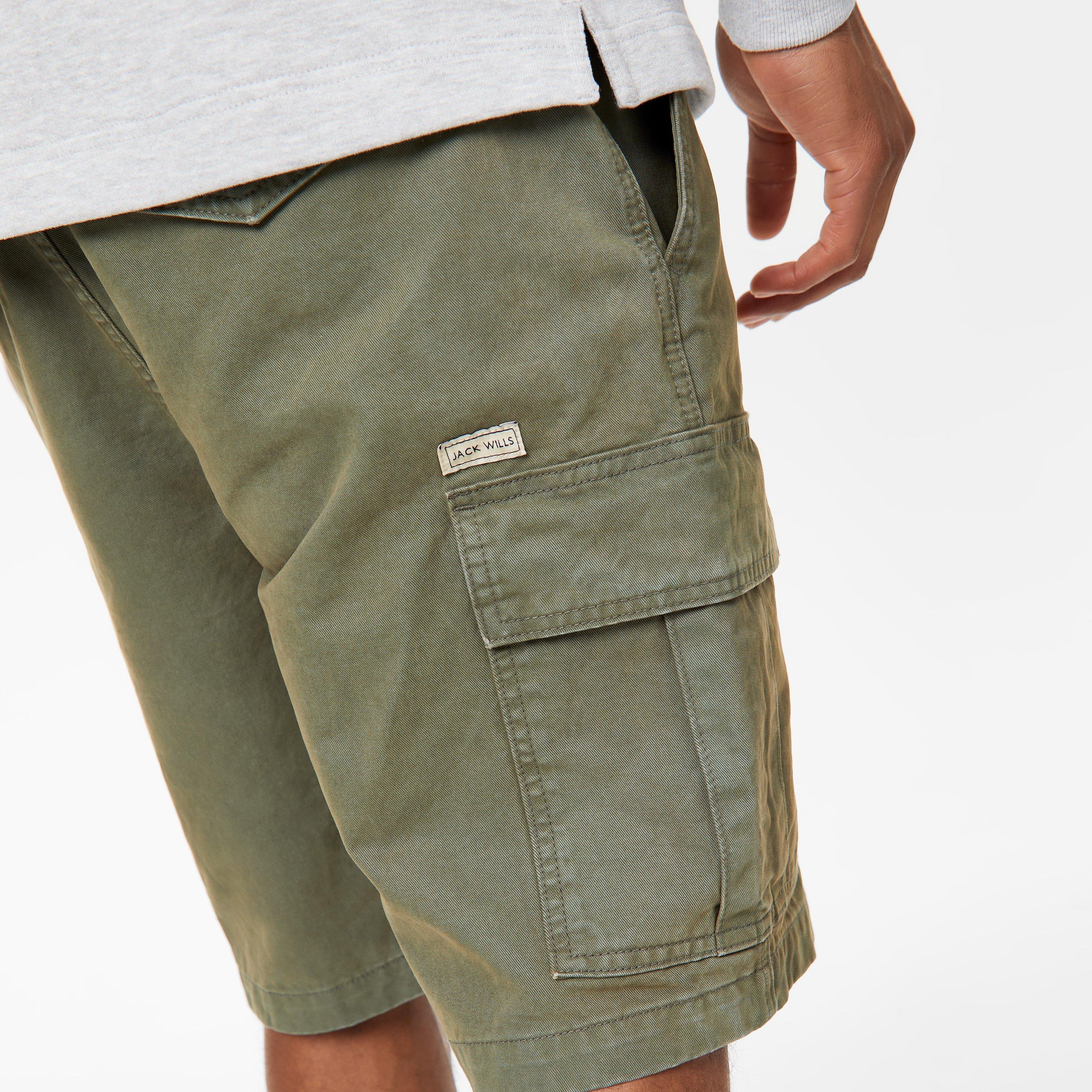 Khaki - Jack Wills - Twill Cargo Shorts - 5