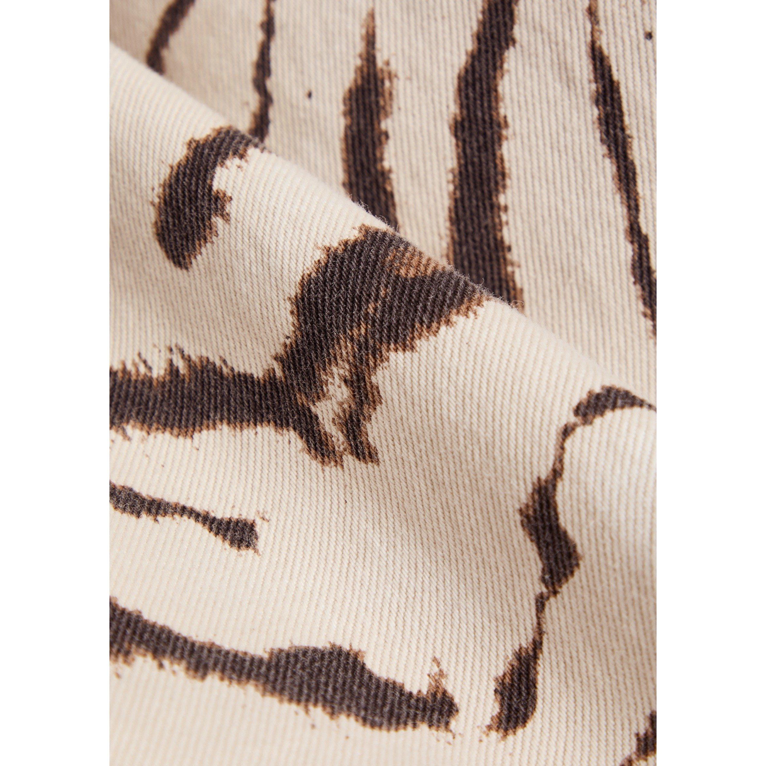 WHITE AND OTHER - Ganni - Women's Lari Zebra Print High-Rise Wide Leg Jeans - 4